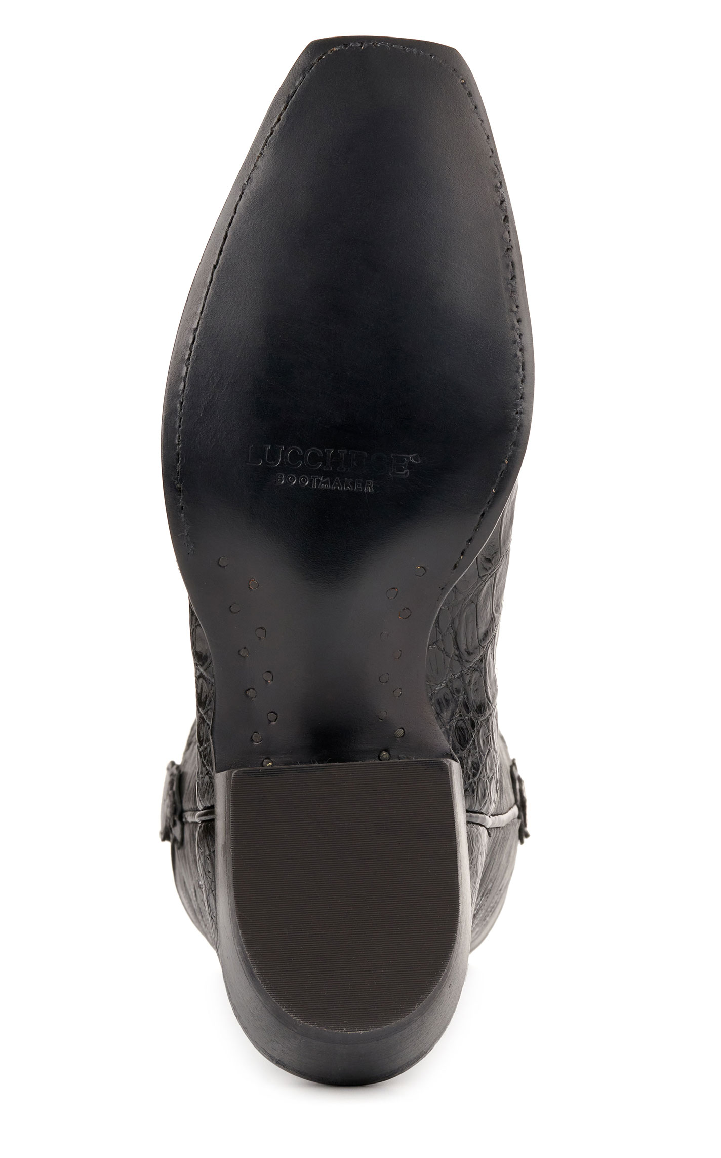 Lucchese Men's Black Ultra Caiman Belly 7-Toe Exotic Cowboy Boots - Image 1