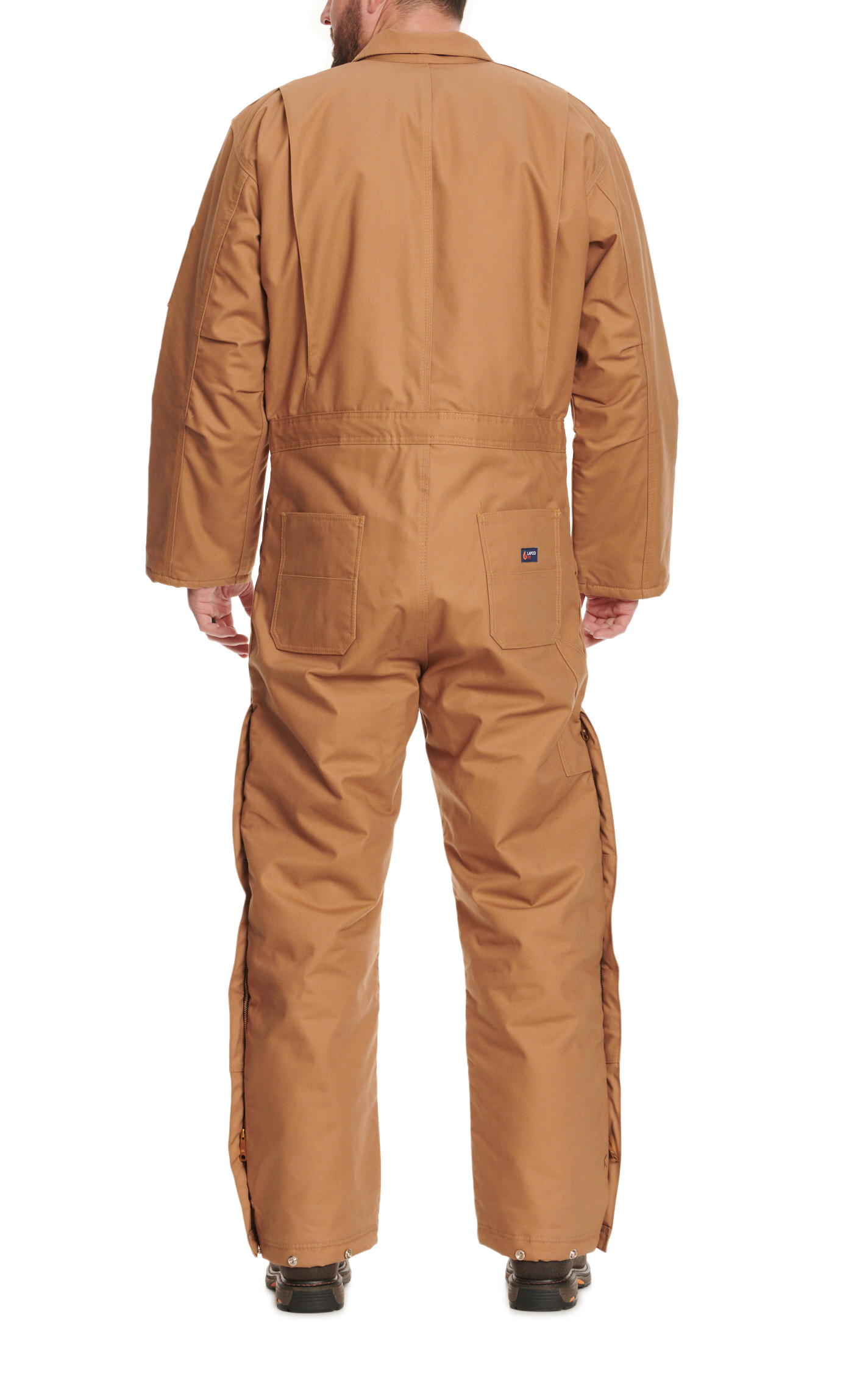 Lapco FR Cinnamon Brown 9 oz. Insulated Wind-Shielding Coveralls - Image 4