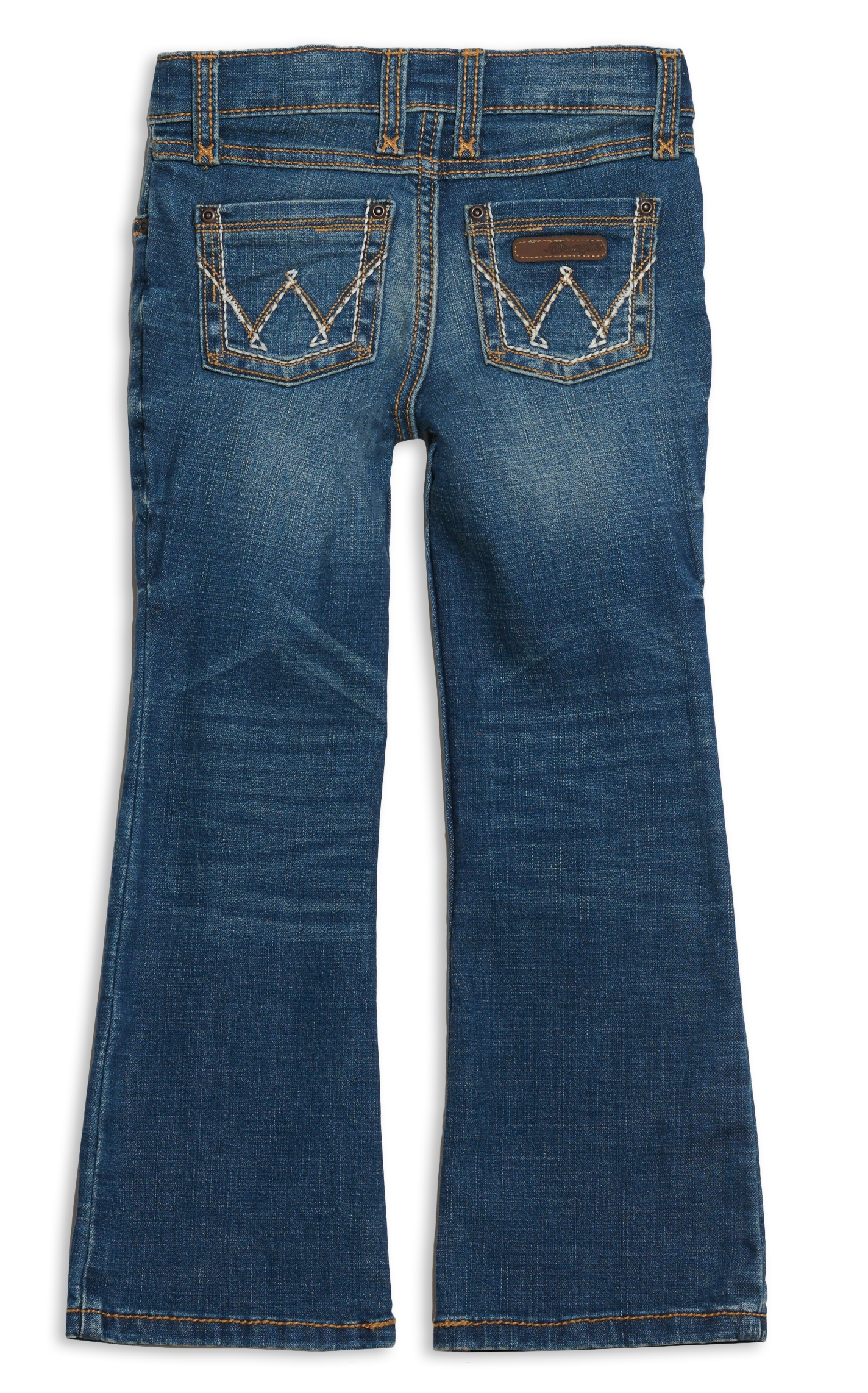 Wrangler Girls' Dark Wash With Stitch Patch Boot Cut Jeans - Image 1
