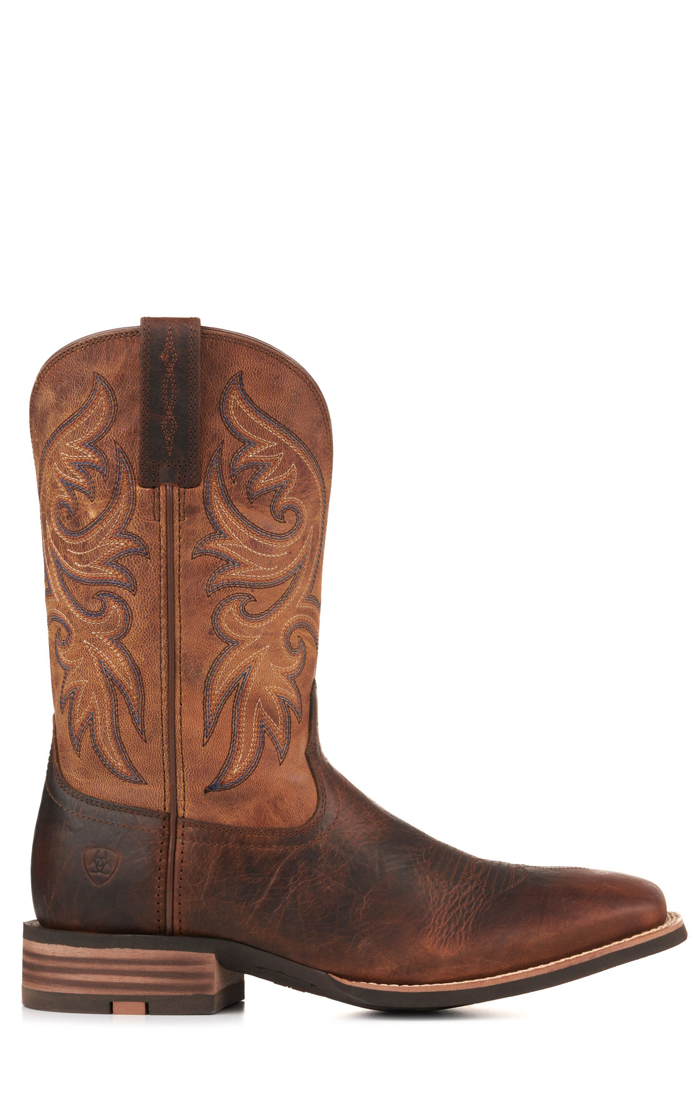 Ariat Men's Slingshot Tobacco Brown and Tan SmartLite Wide Square Toe Cowboy Boots - Image 1