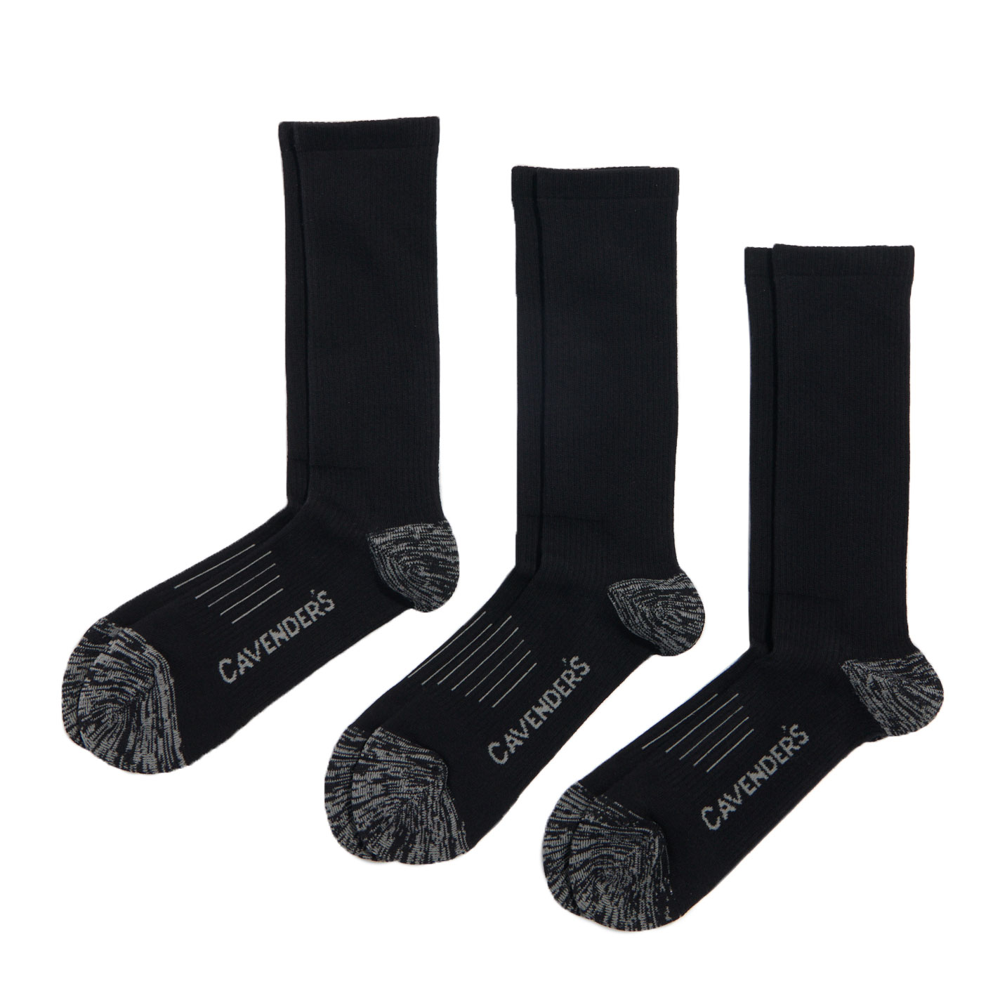 Cavender's Men's Black 3-Pack Large Cotton Boot Socks - Image 1