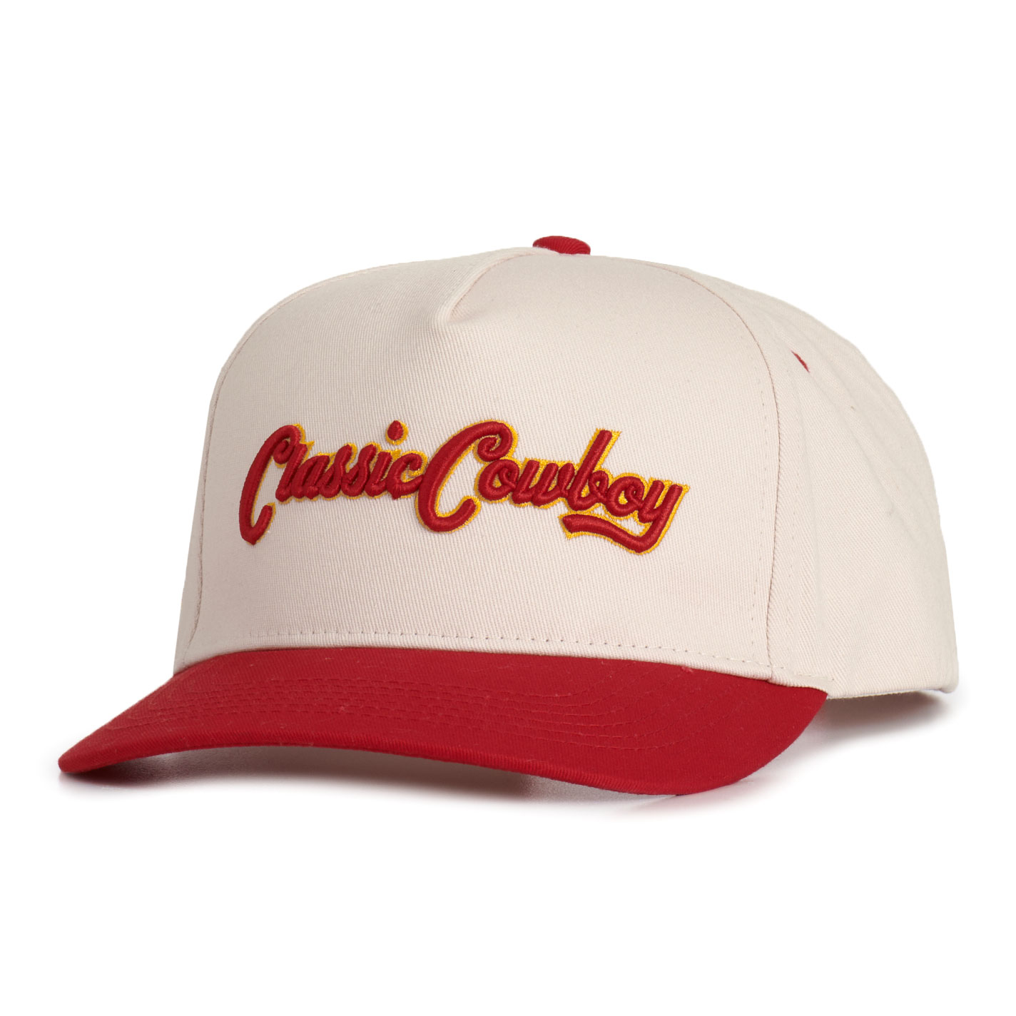 Classic Cowboy Men's Bone & Red Arrowhead Cap - Image 1