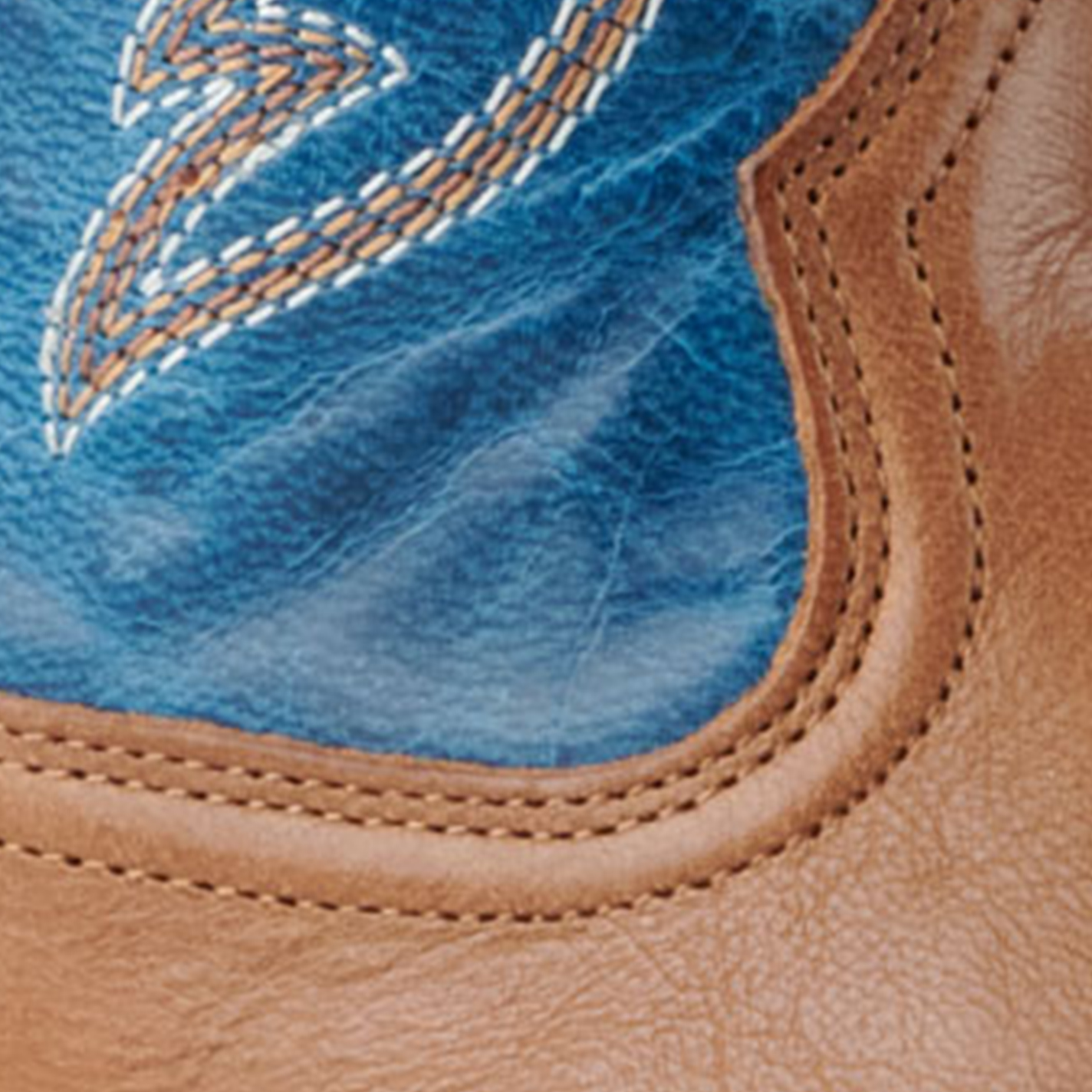 Ariat Women's Cattle Caite Peanut and Blue Stretchfit Wide Square Toe Cowboy Boots - Image 1