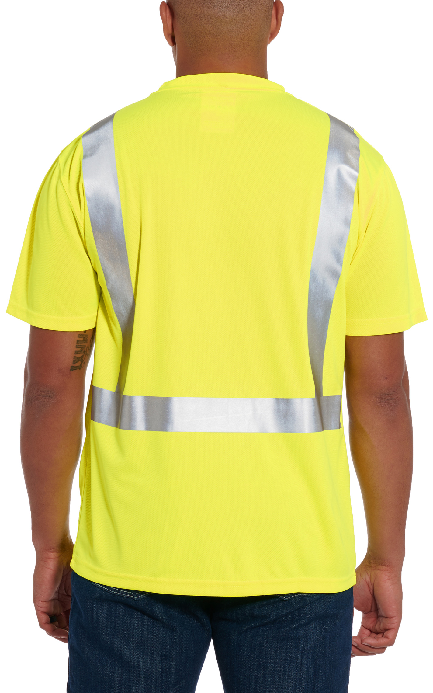 Forge Workwear Men's High Visibility Yellow with Reflective Tape Short Sleeve Work Shirt - Image 1