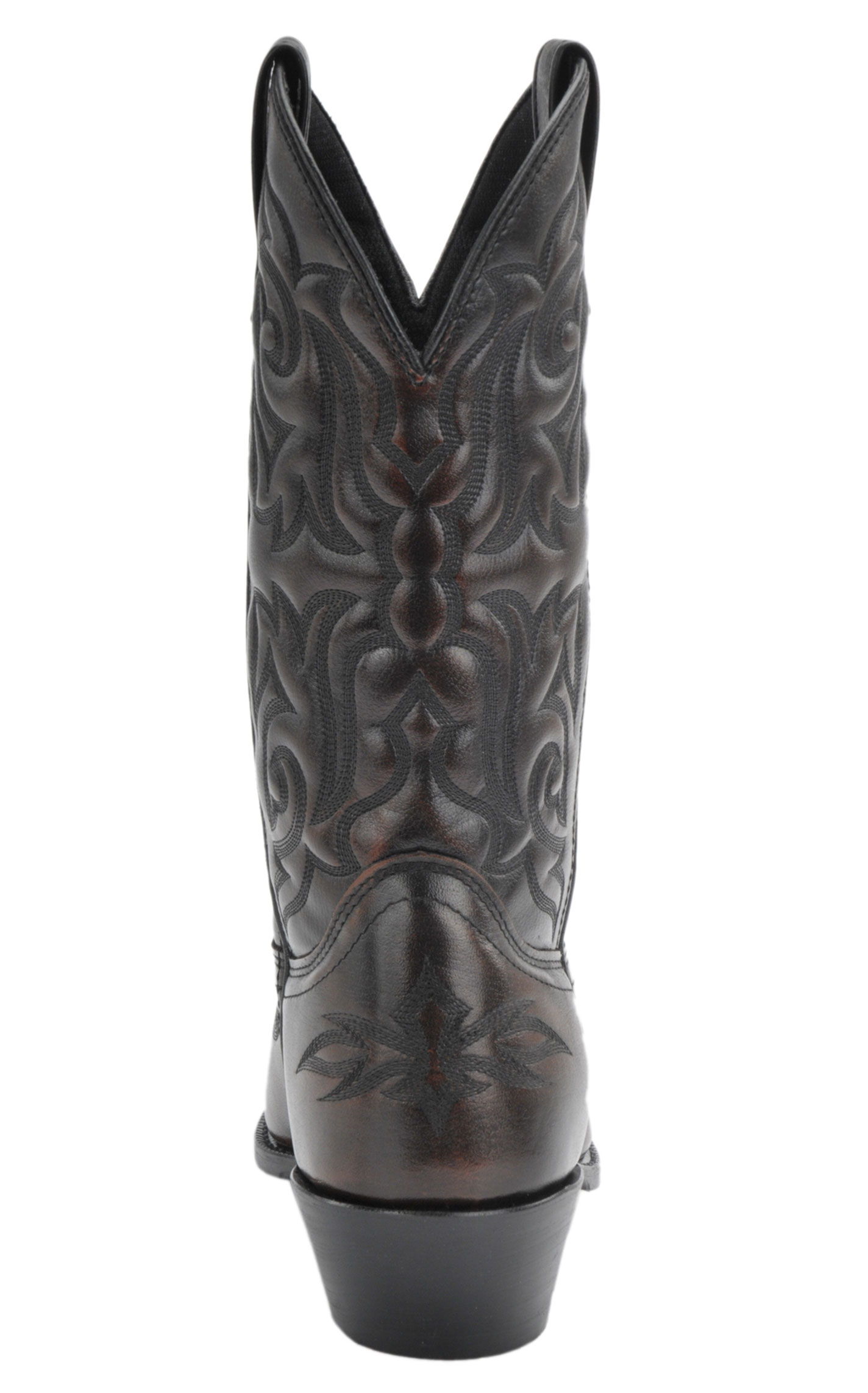 Laredo Men's Burnished Brown Fancy Stitch Snip Toe Cowboy Boots - Image 1