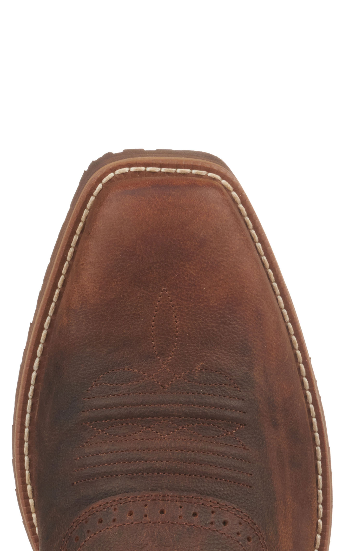 Ariat Men's Hybrid Roughstock Sorrel Crunch Brown Punchy Square Toe Cowboy Boots - Image 1