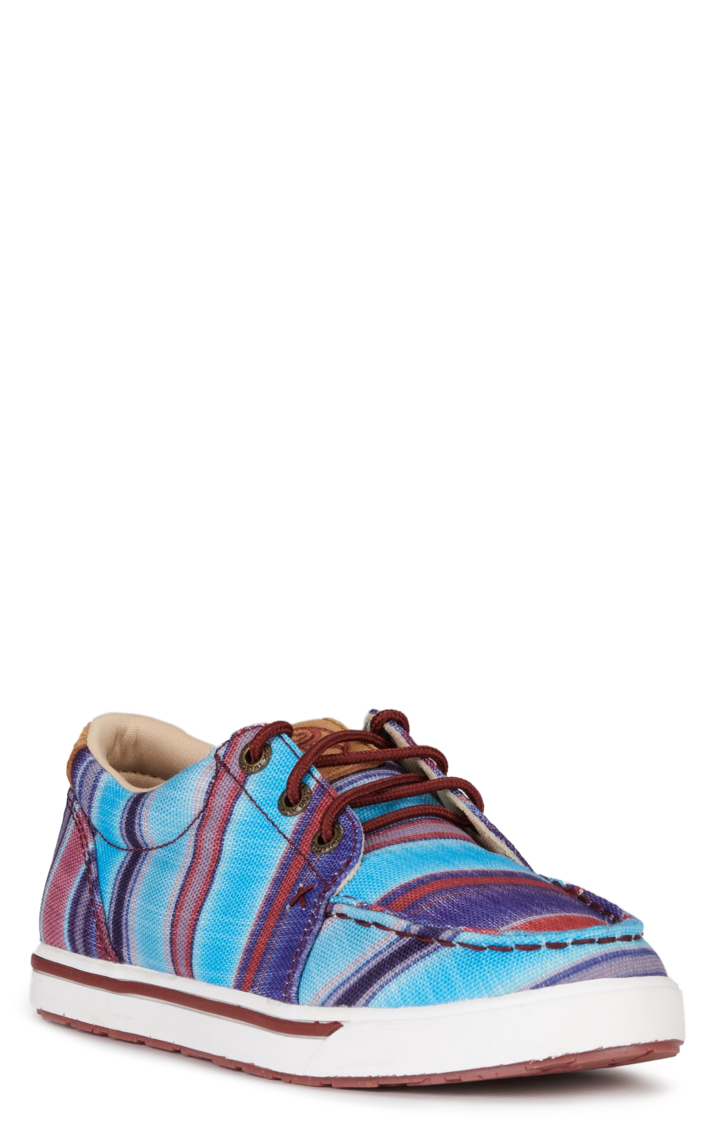 Twisted X Youth Hooey Loper Turquoise Serape Canvas Lace Up Sneakers Casual Shoe - Image 1