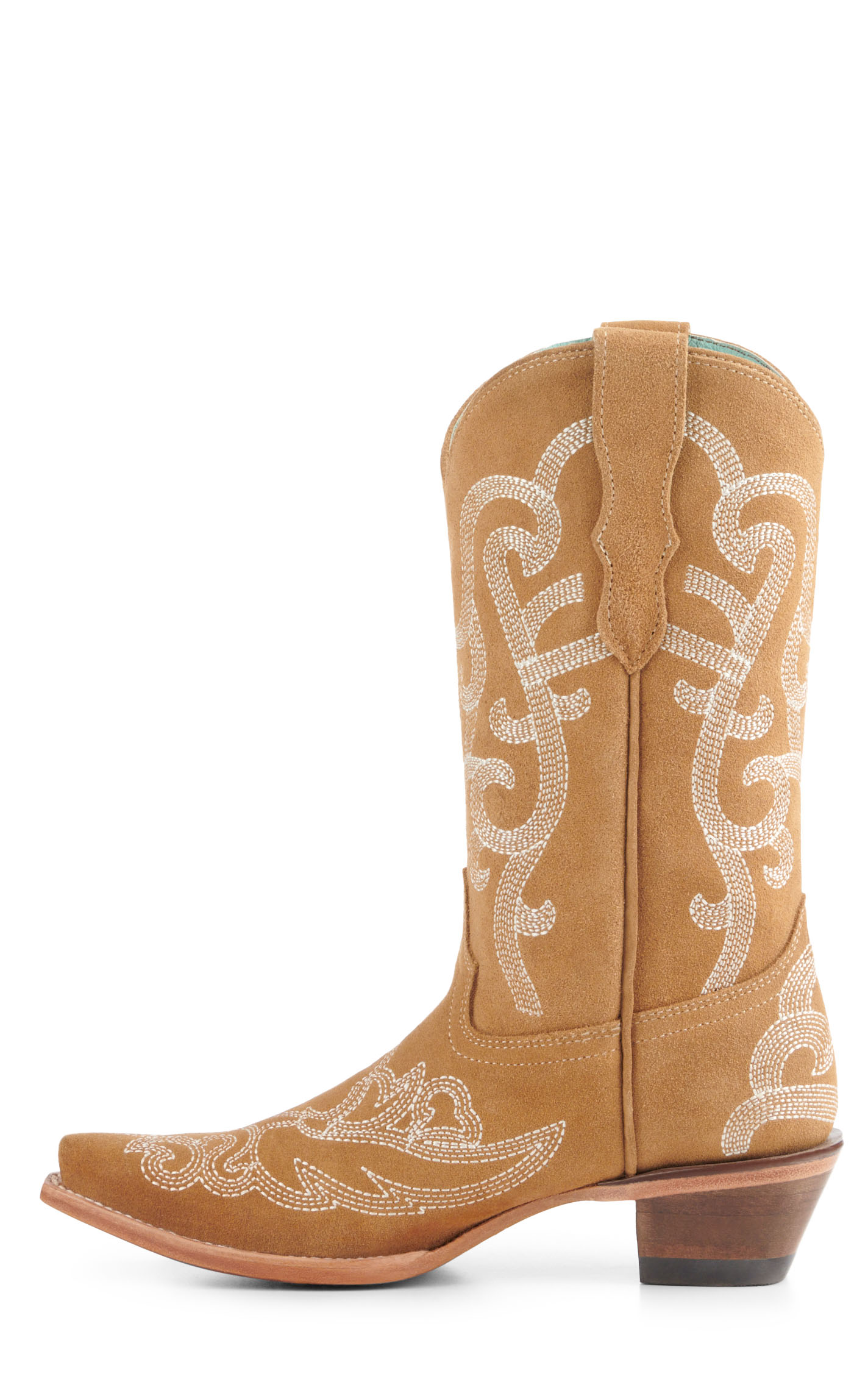 Corral Girls' Camel Suede Snip Toe Cowboy Boots - Image 1