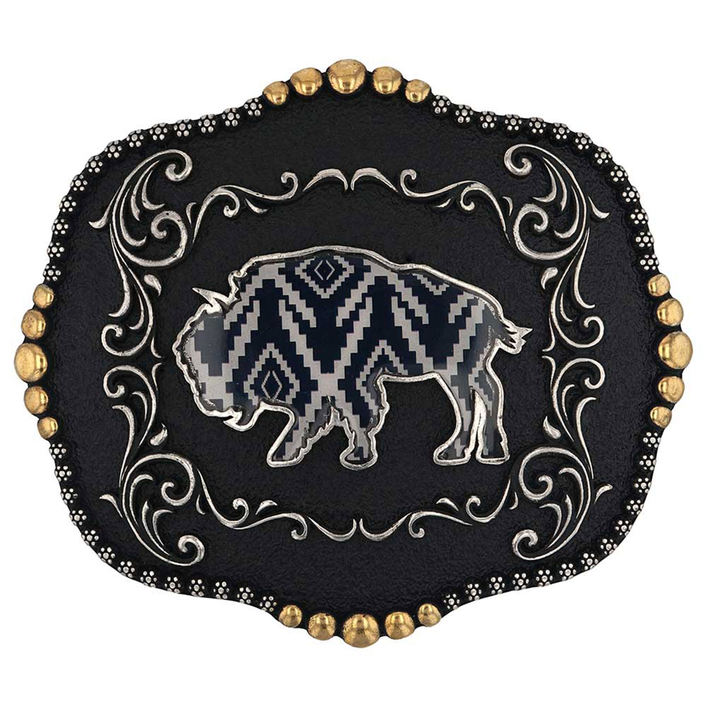 Montana Silversmith Attitude Midnight Buffalo Belt Buckle - Image 1