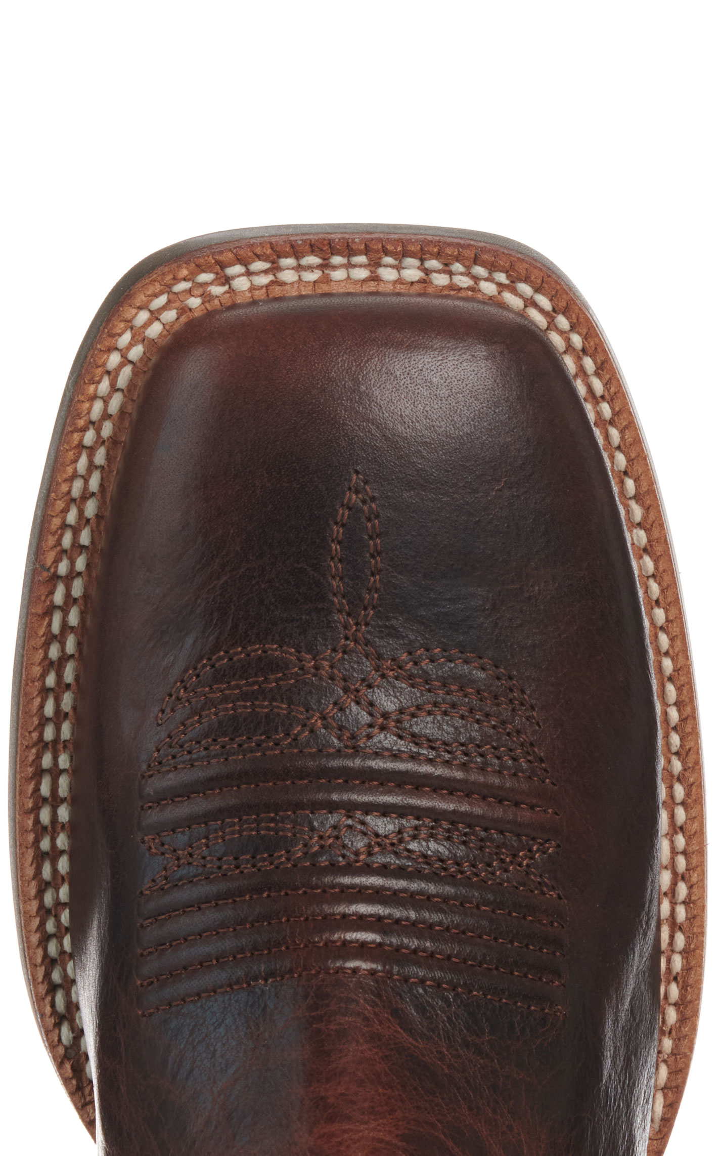 Ariat Women's Showdown Espresso and Blue Wide Square Toe Cowboy Boots - Image 1