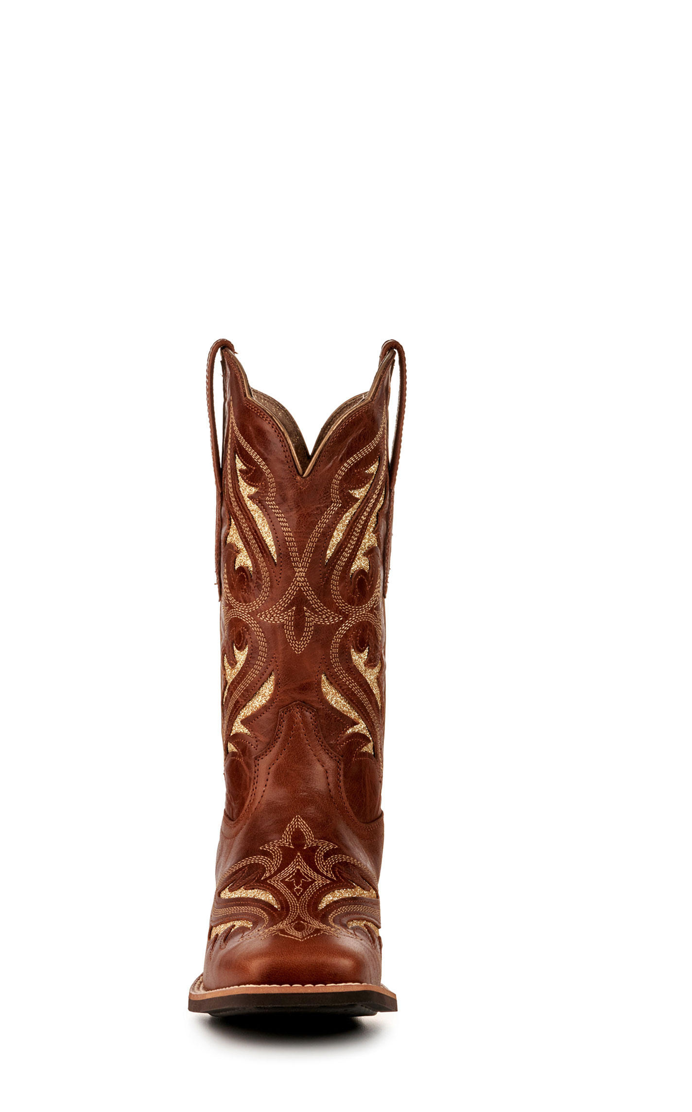 Ariat Women's Round Up Bliss Midday Tan with Glitter Inlay Wide Square Toe Cowboy Boots - Image 1