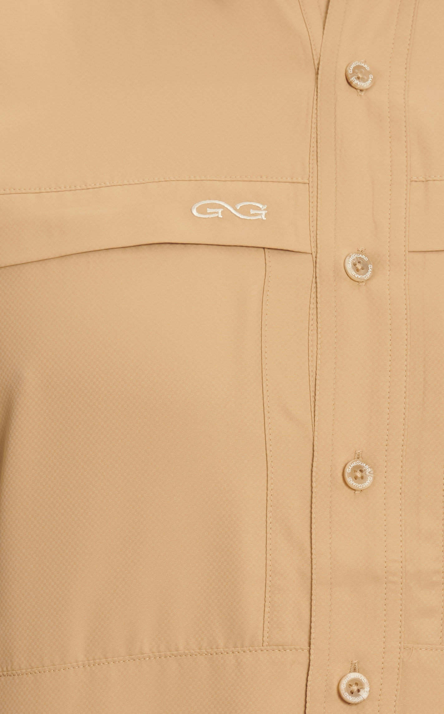GameGuard Outdoors Men's Khaki MicroFiber Fishing Shirt - Image 1