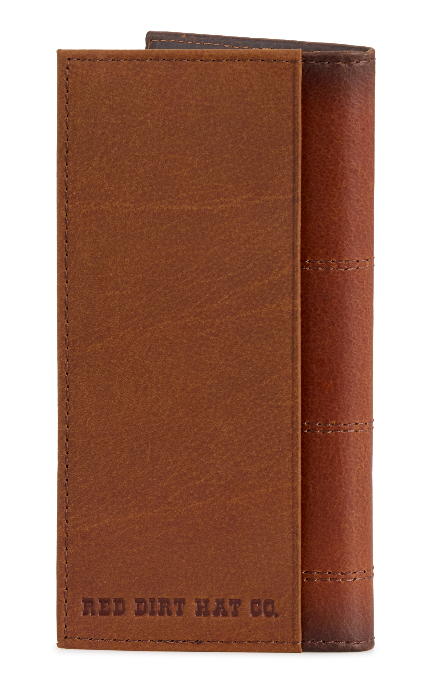 Red Dirt Hat Co. Brown Leather Buffalo Cut-Out Rodeo Wallet - Image 1