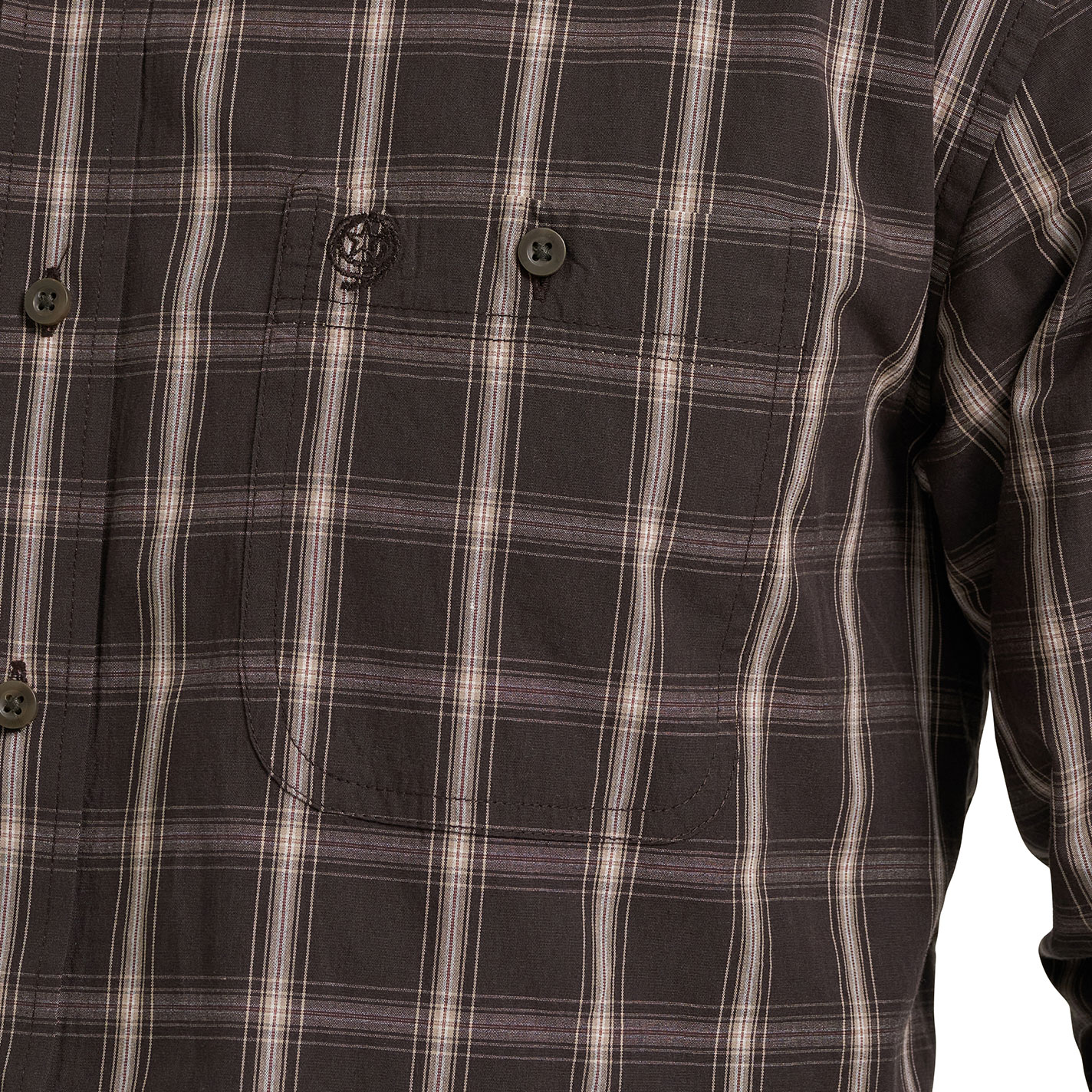 Wrangler George Strait Men's Brown Plaid Long Sleeve Western Shirt - Image 1