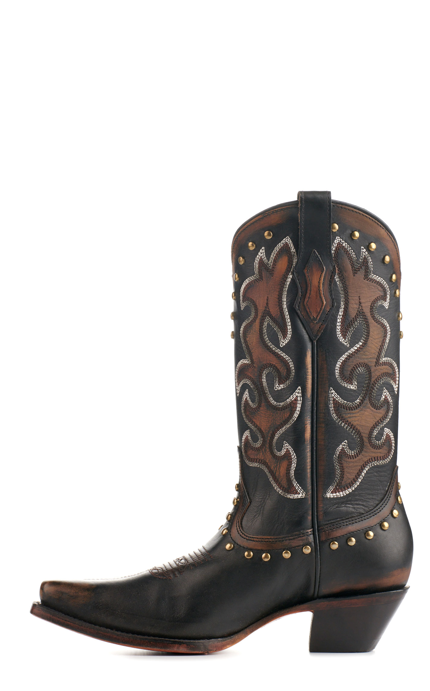 Corral Women's Black and Bronze with Studs Snip Toe Cowboy Boots - Image 1