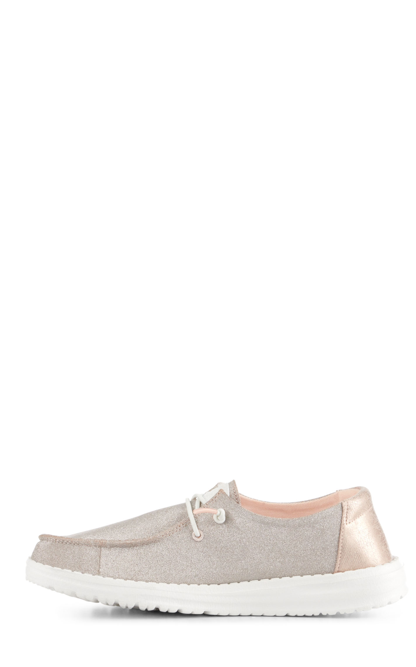 Hey Dude Women's Wendy Metallic Rose Gold Moc Toe Lace Up Casual Shoes - Image 1