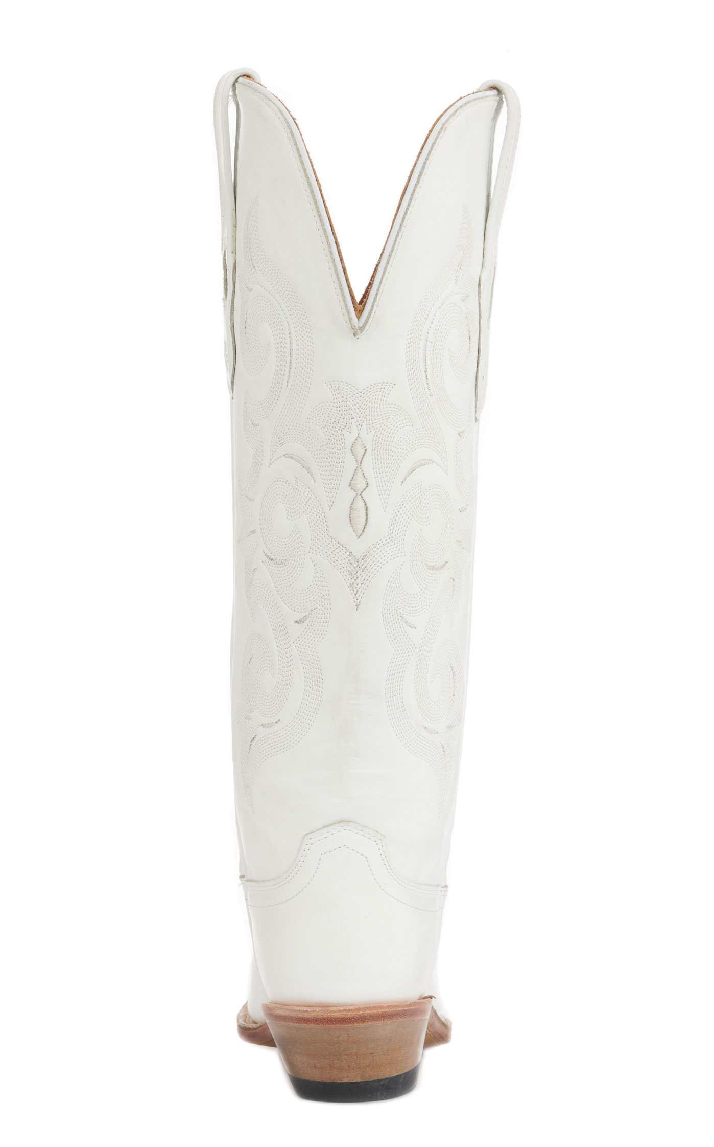 Old West Women's White Snip Toe Tall Cowboy Boots - Image 1