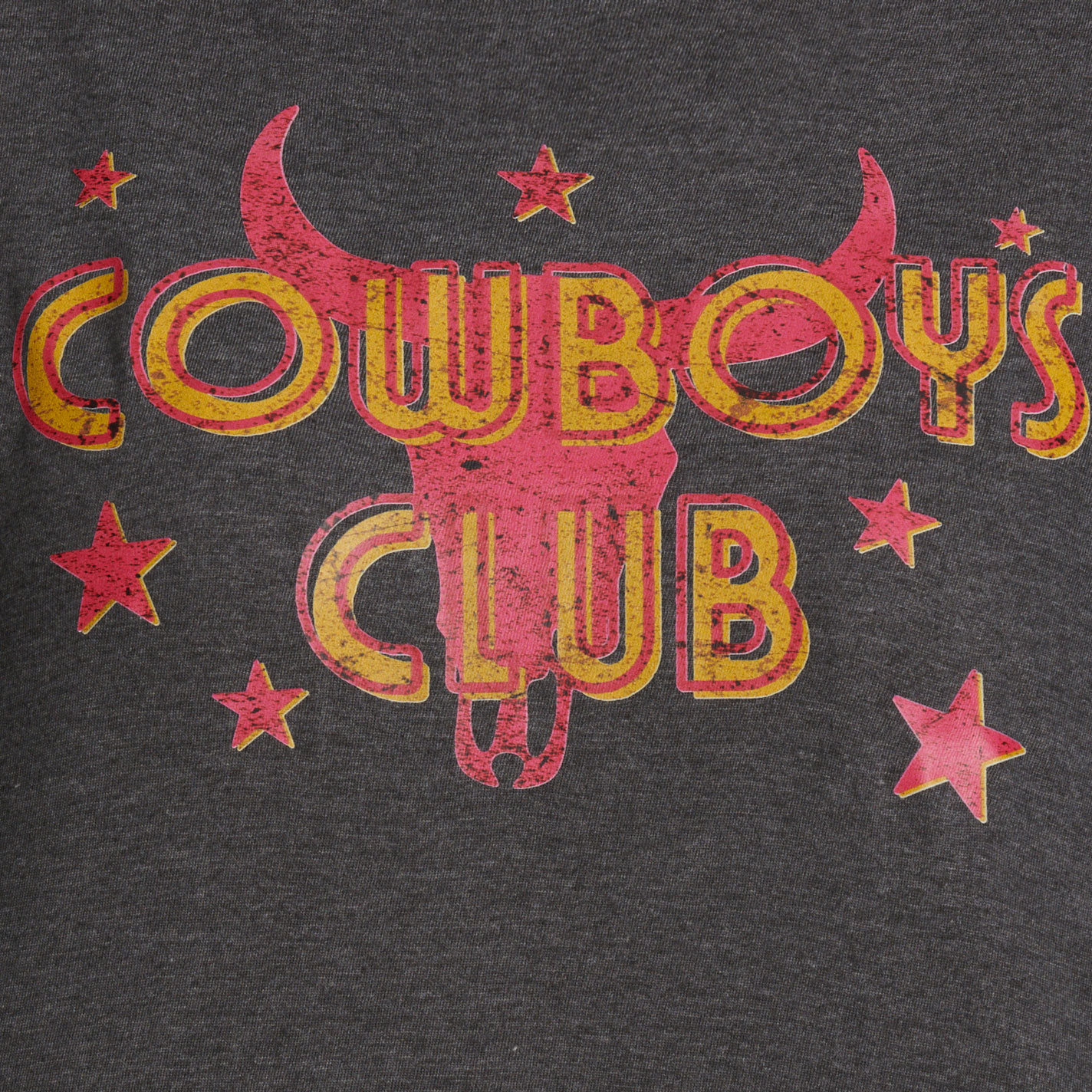 Lattimore Women's Charcoal Cowboy's Club Skull Graphic T-Shirt - Image 1