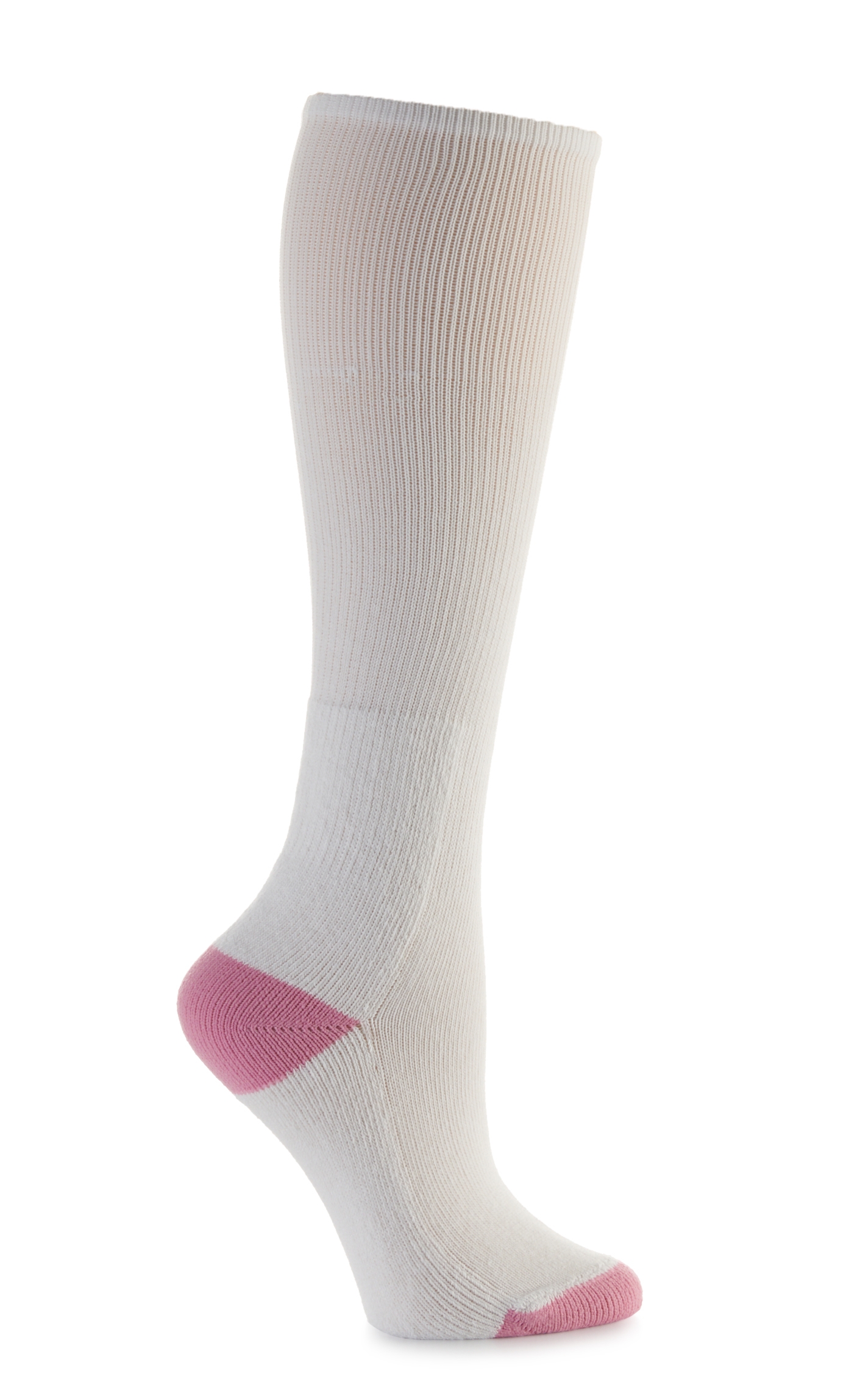 Boot Doctor Women's White and Pink Over The Calf 3Pk Boot Socks (Medium) - Image 1