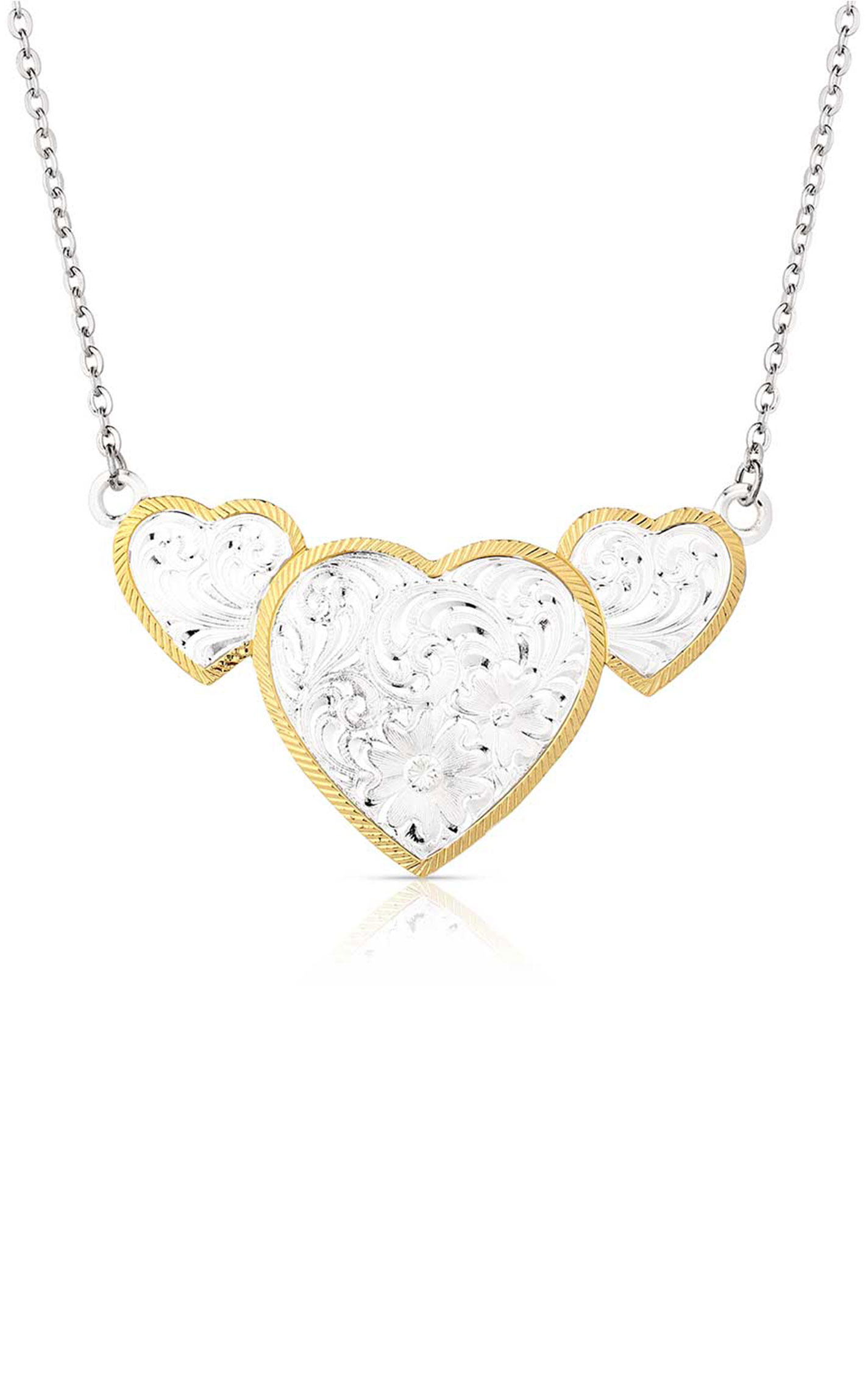 Montana Silversmiths Pure Heart Triple Heart Pendant Necklace - Image 1