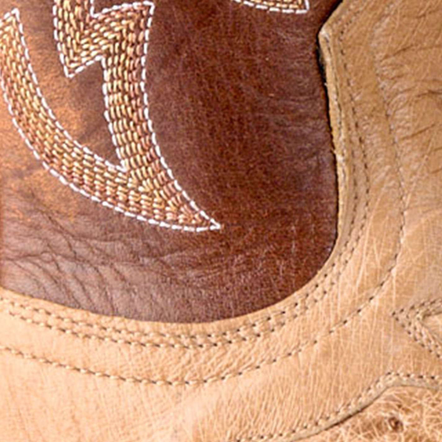 Cavender's Women's Sand & Cognac Ostrich Wide Square Toe Cowboy Boots - Image 1