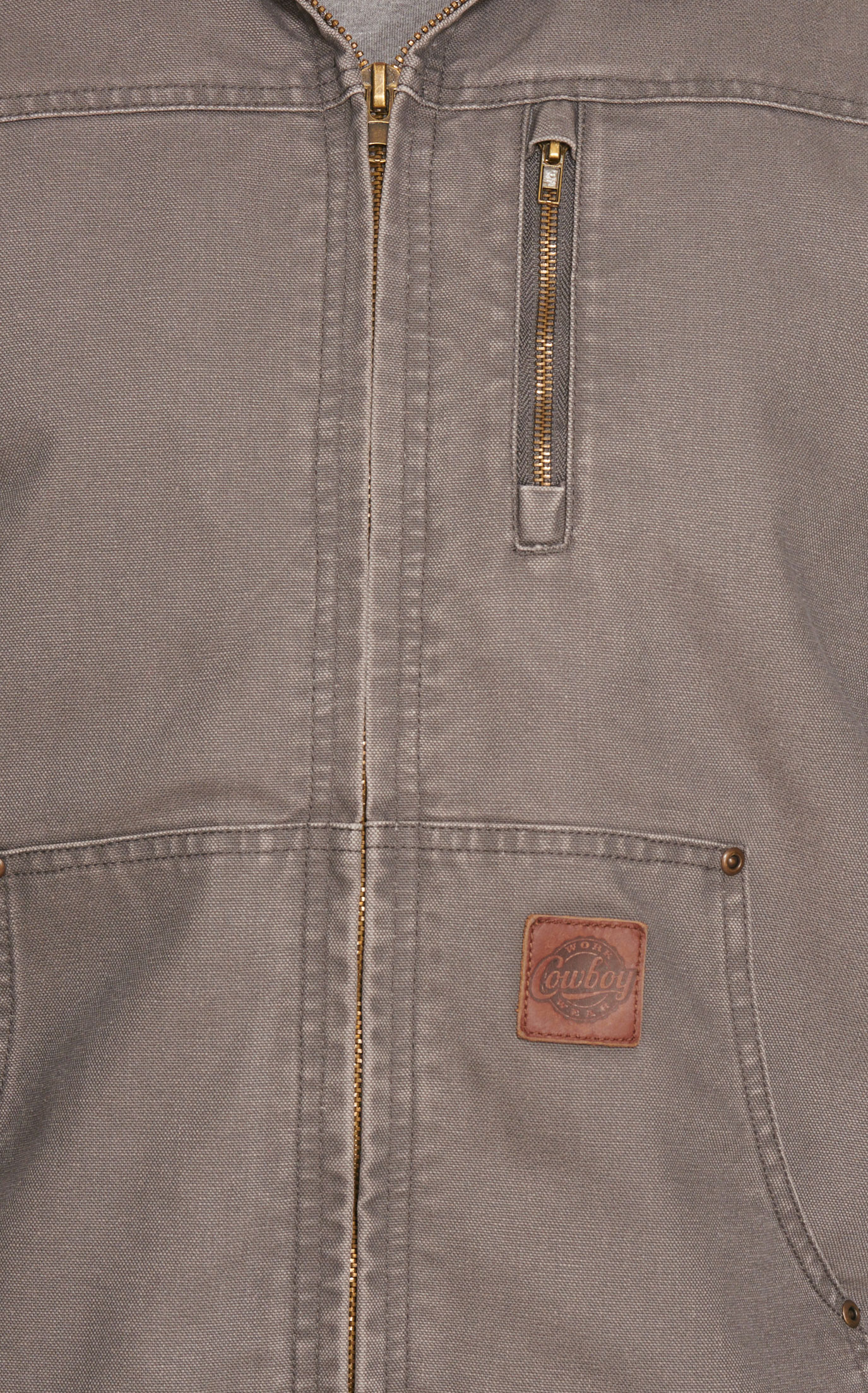Cowboy Workwear Men's Gray Hooded Canvas Sherpa Lined Jacket - Image 1