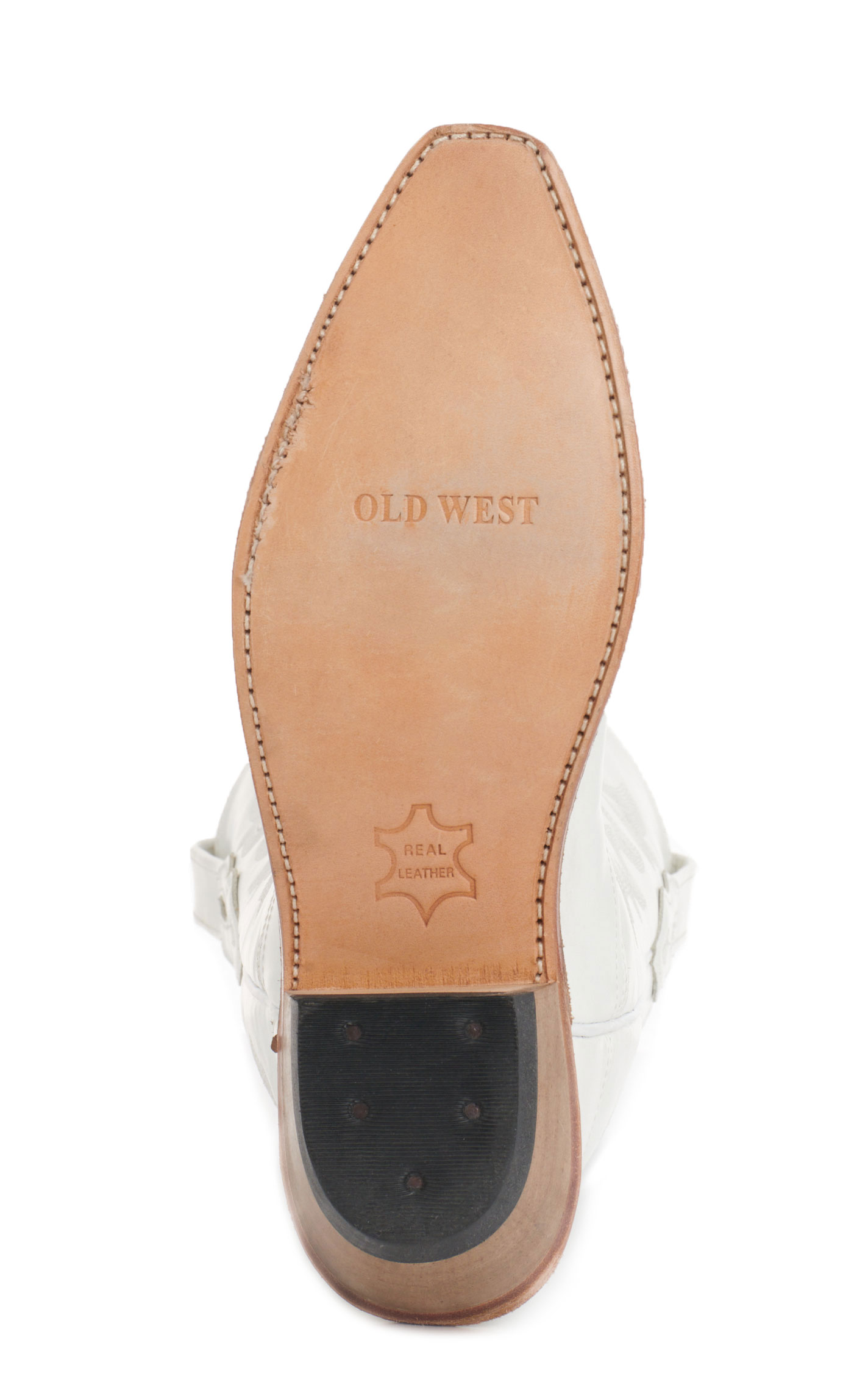 Old West Women's White Snip Toe Tall Cowboy Boots - Image 1