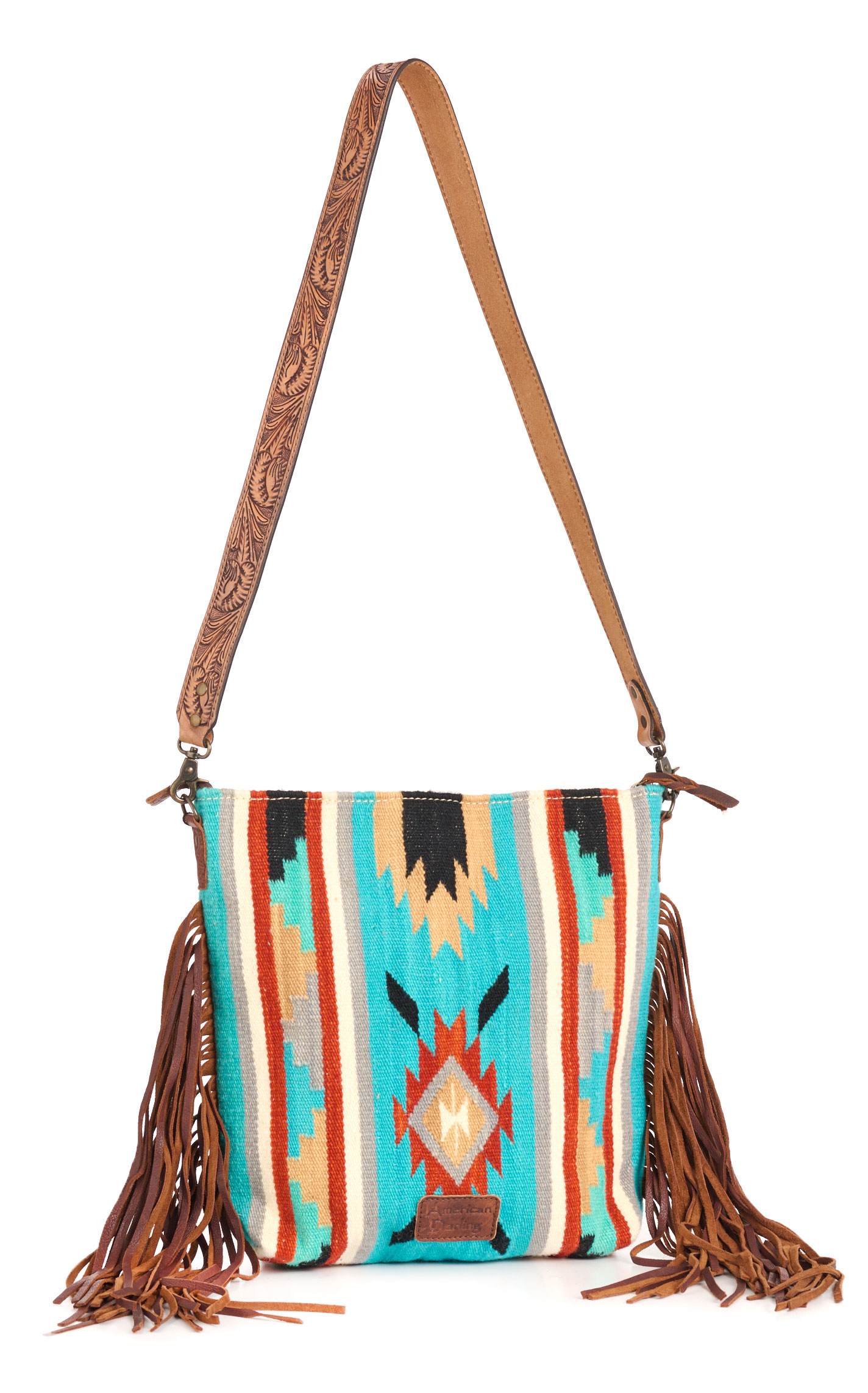 American Darling Colorful Blanket Fringed Crossbody - Image 1