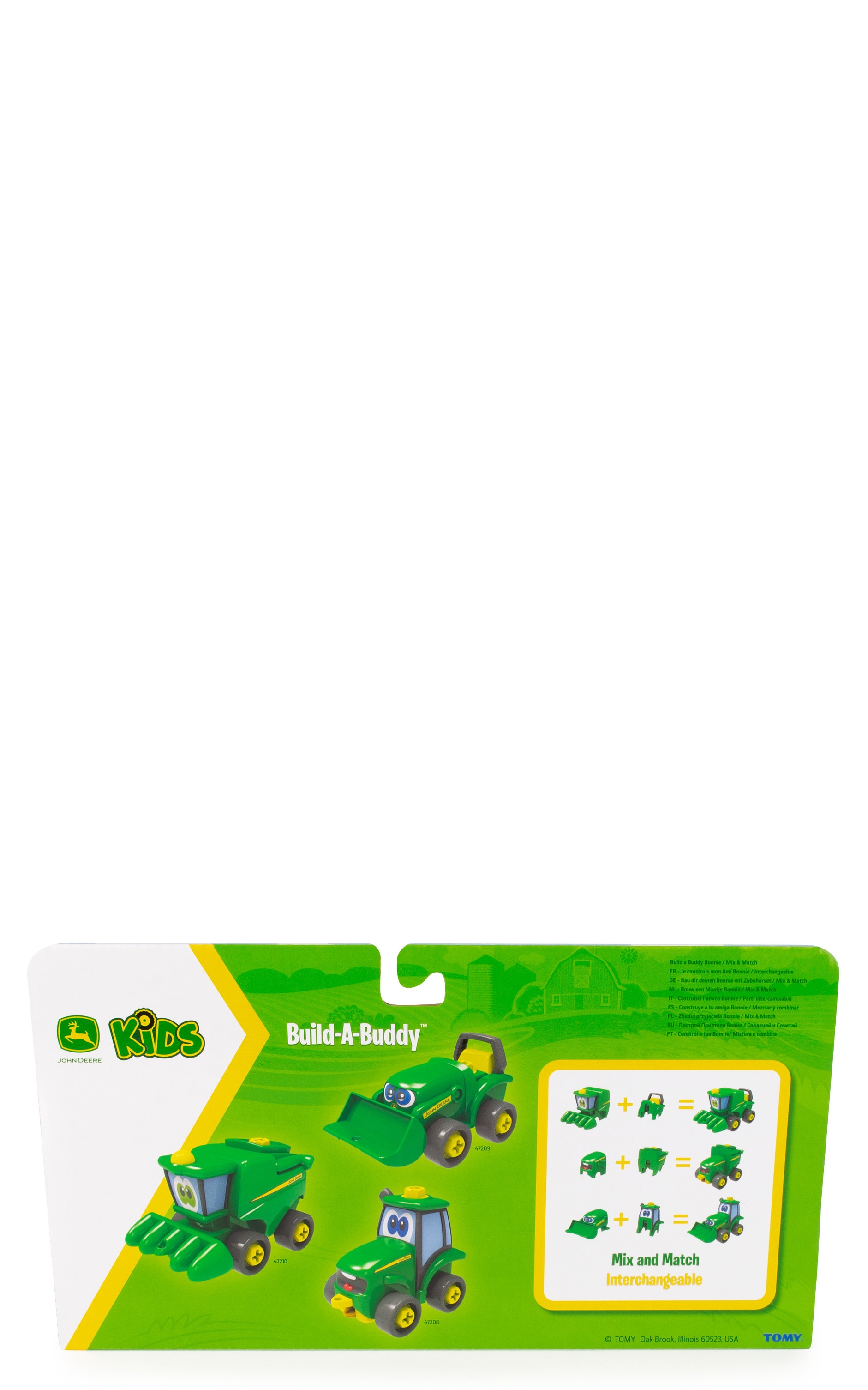 John Deere Build-a-Buddy Bonnie Scoop Tractor with Wagon, Cow and Screwdriver Toy Set - Image 1