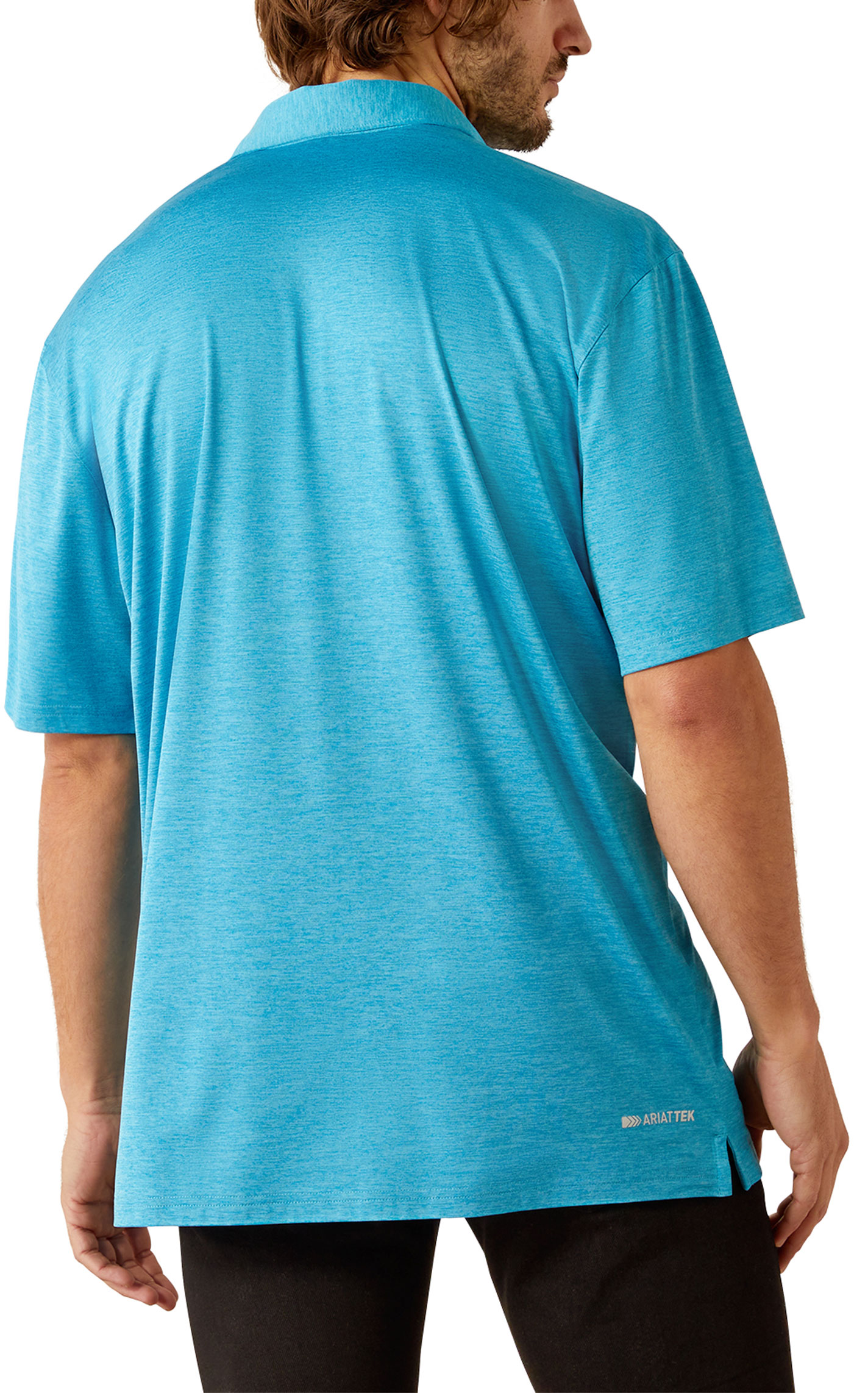 Ariat Men's AriatTEK Charger Brushed Turquoise Polo Shirt - Image 1