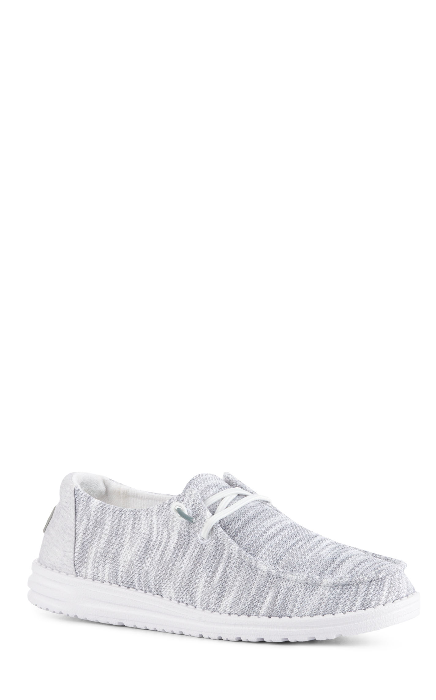 Hey Dude Women’s Wendy Sox Gray Moc Toe Lace Up Casual Shoes - Image 1