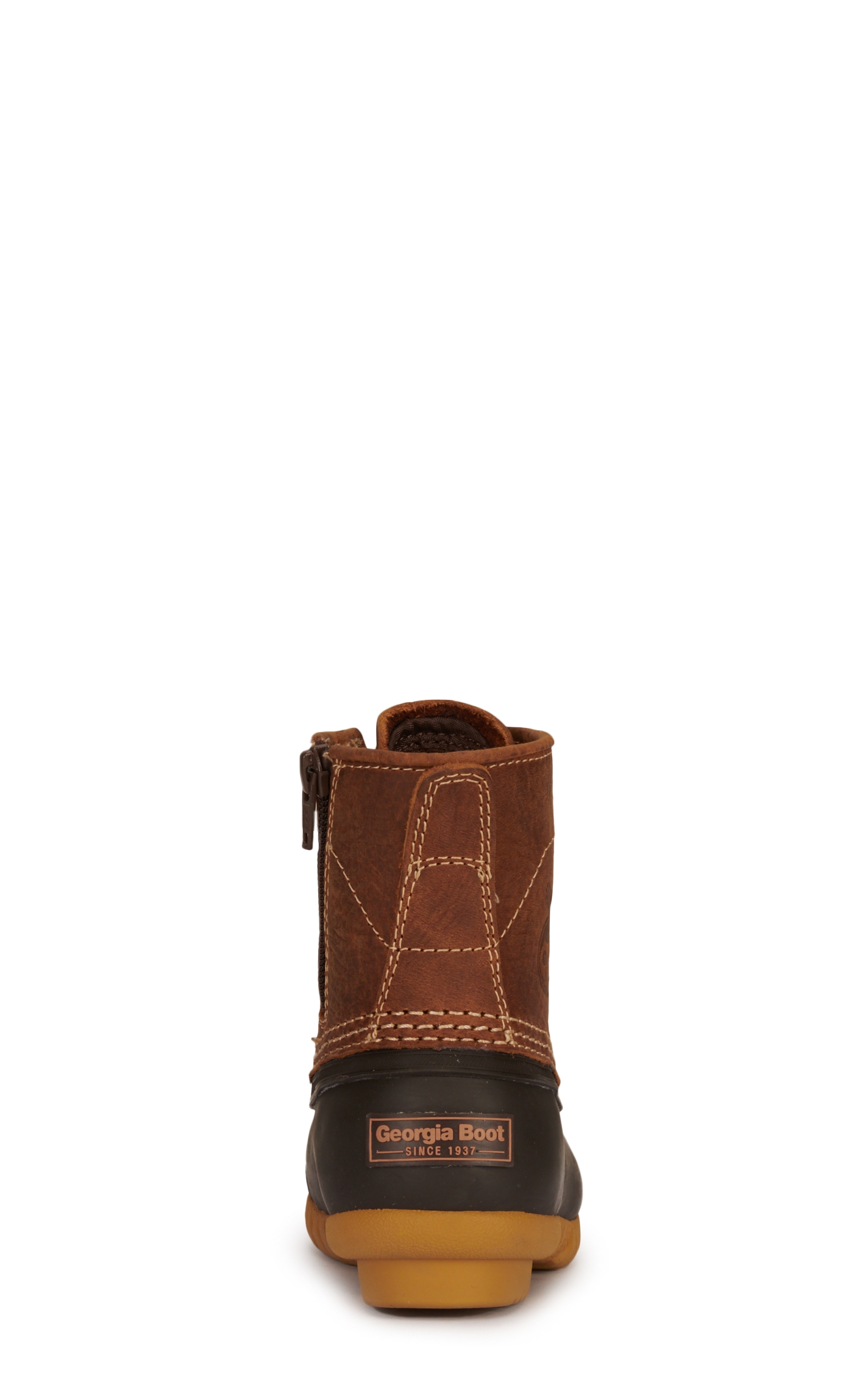 Georgia Youth Marshland Chocolate Brown and Tan Round Toe Lace Up Duck Boots - Image 1
