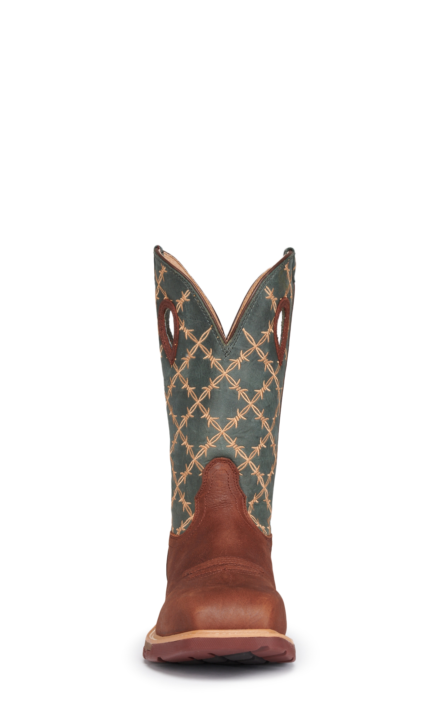 Twisted X Men's Mocha and Slate with Barbwire Embroidery CellStretch Square Nano Composite Toe Work Boot - Image 1