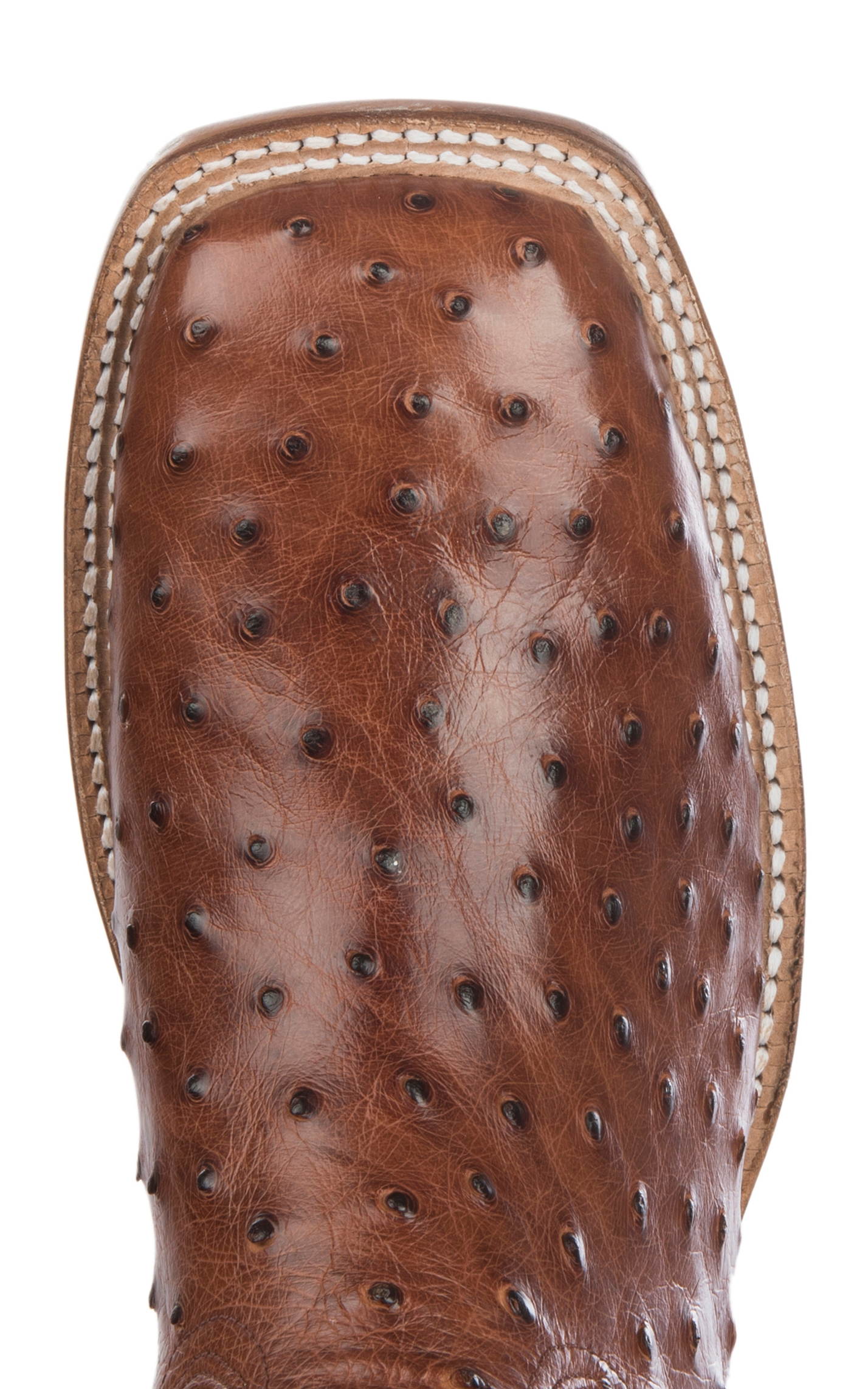 Tony Lama Men's Tan and Brandy Full Quill Ostrich Wide Square Toe Exotic Cowboy Boot - Cavender's Exclusive - Image 1