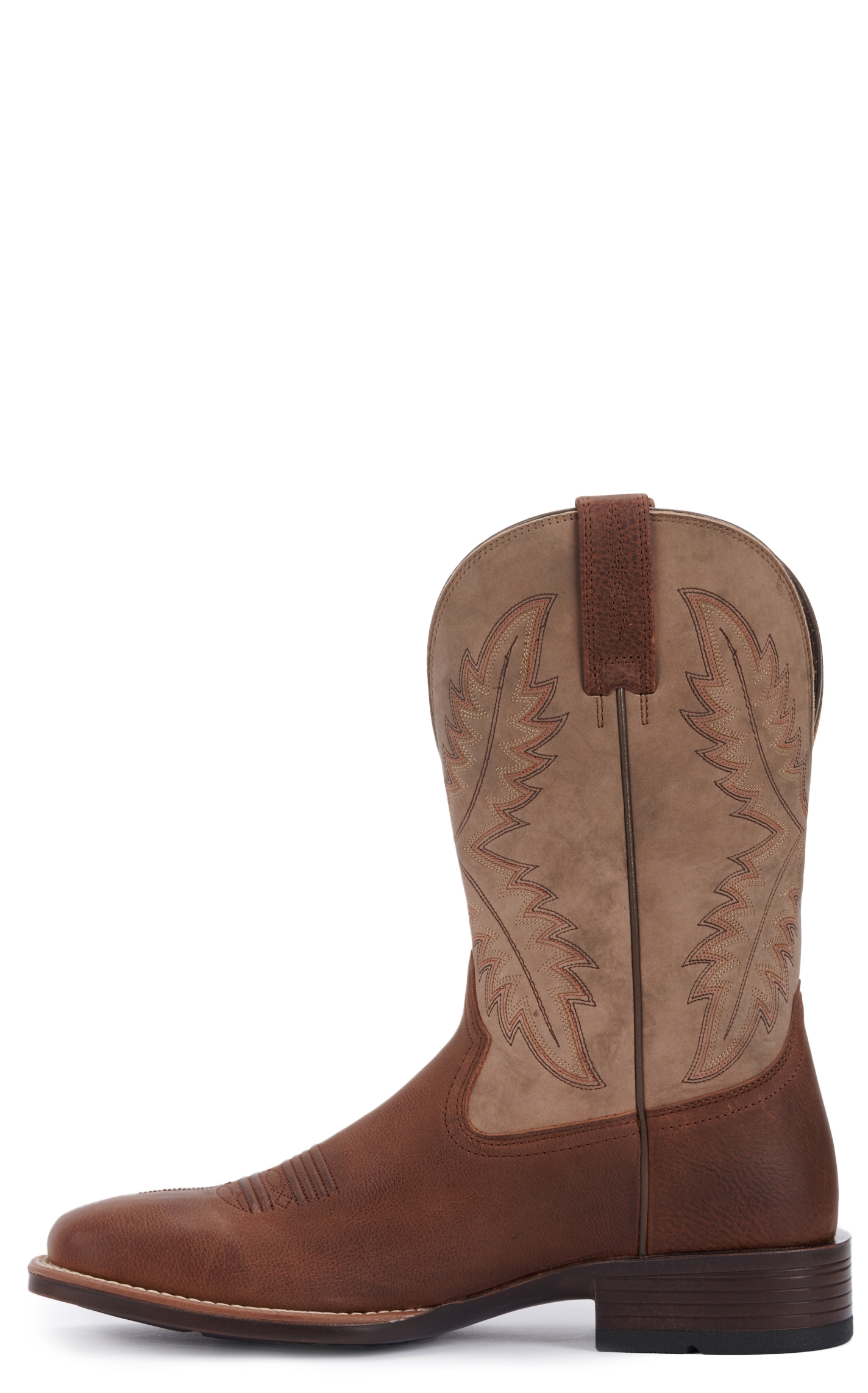 Ariat Men's Rawly Ultra Barrel Brown and Orro Brown Leather Wide Square Toe Cowboy Boots - Image 1