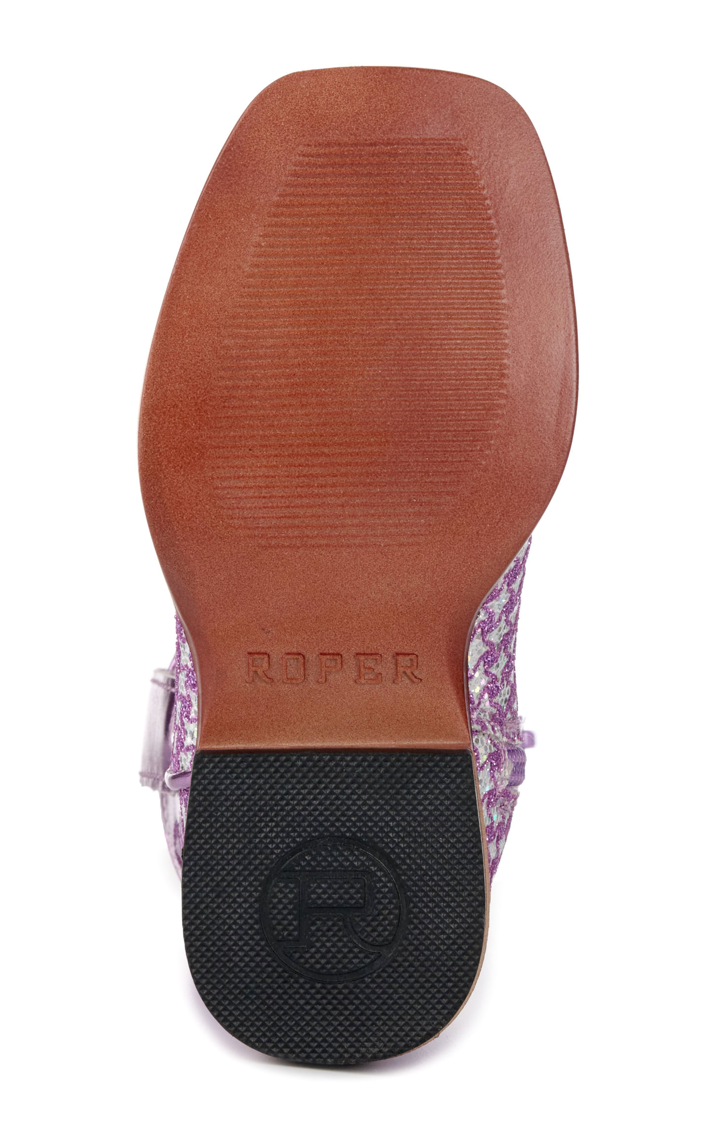 Roper Toddlers' Glitter Glam Metallic Purple Checkered Square Toe Cowboy Boots - Image 1