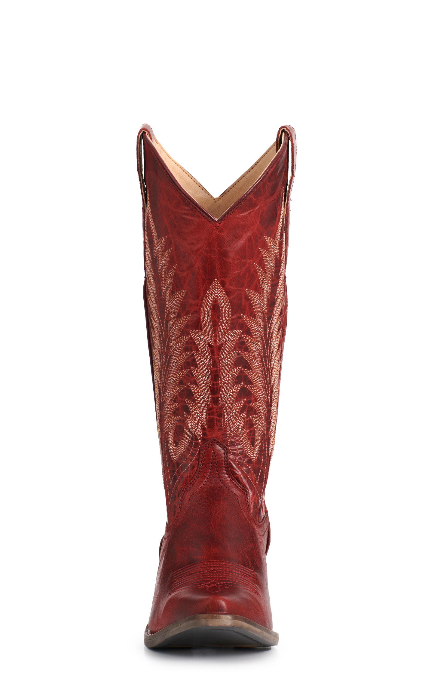 Rockin' C Women's Red Goat Leather Snip Toe Cowboy Boots - Image 1