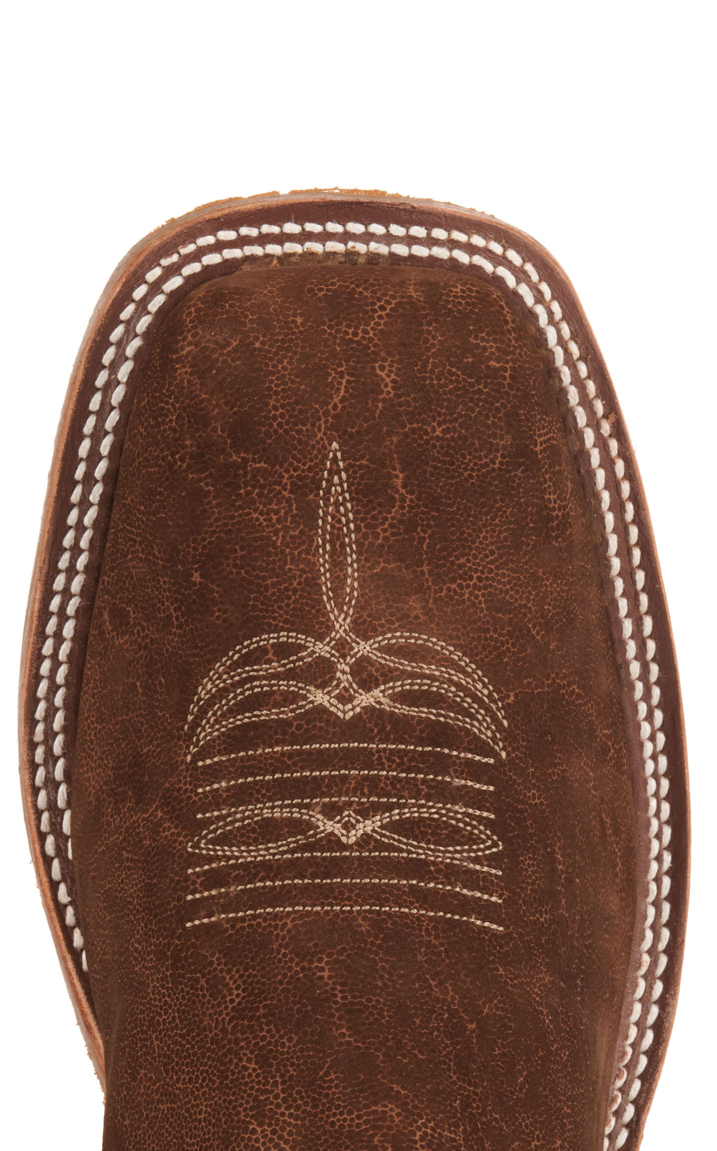 Anderson Bean Men's Tan Buffed Elephant and Bone Wide Square Toe Exotic Cowboy Boots - Image 1