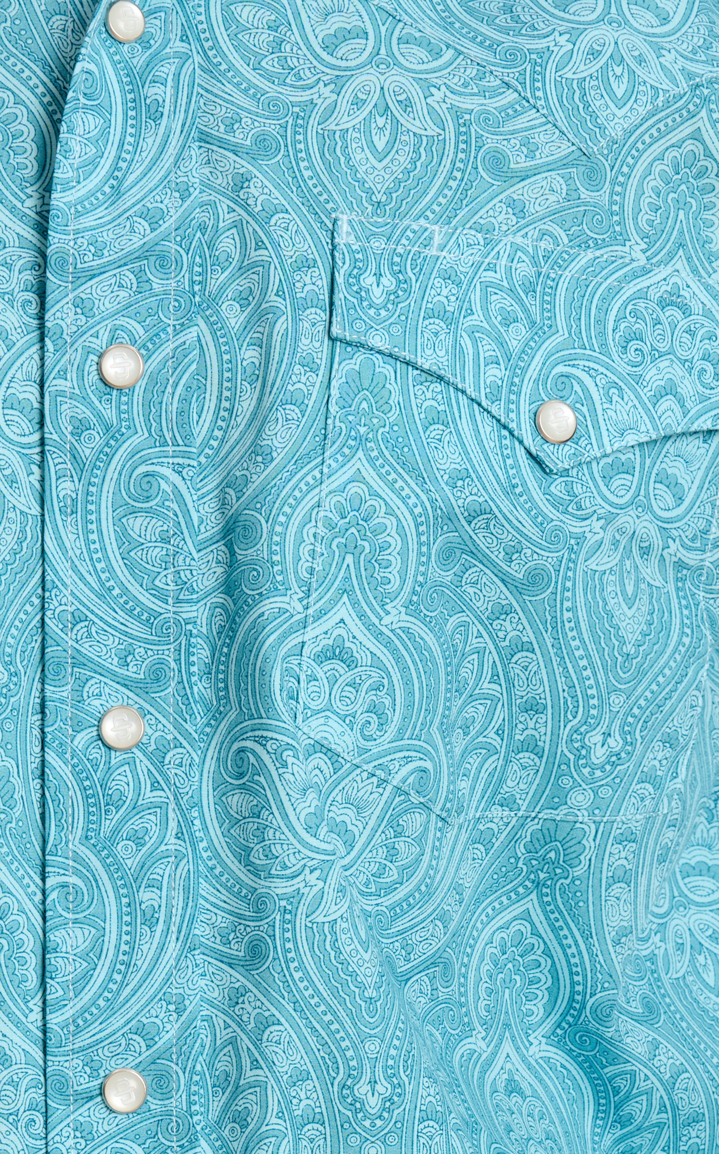 Stetson Men's Turquoise & Sky Wallpaper Print Western Shirt - Image 1