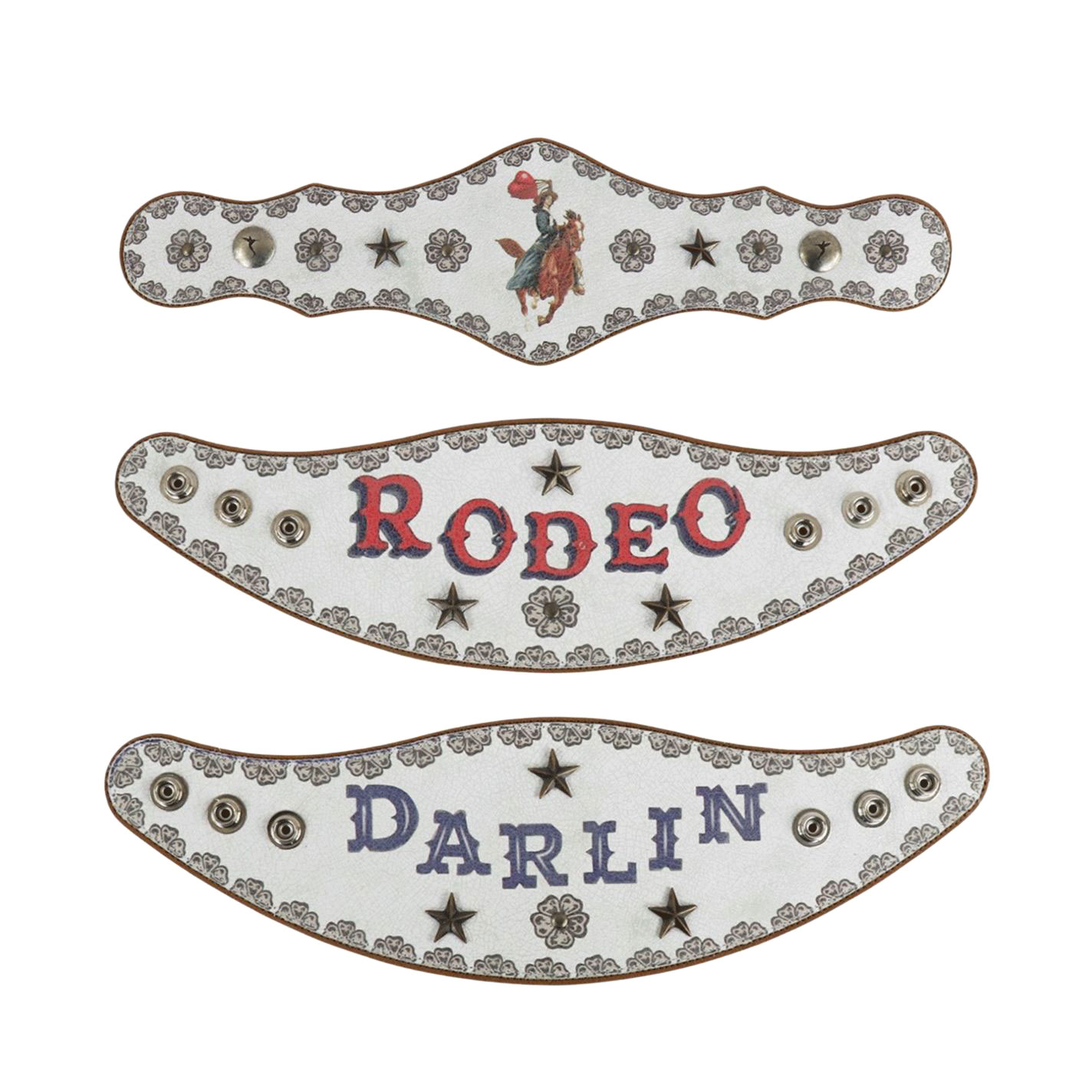 Agave Blue White Rodeo Darlin' Printed Boot Lassos Set - Image 1