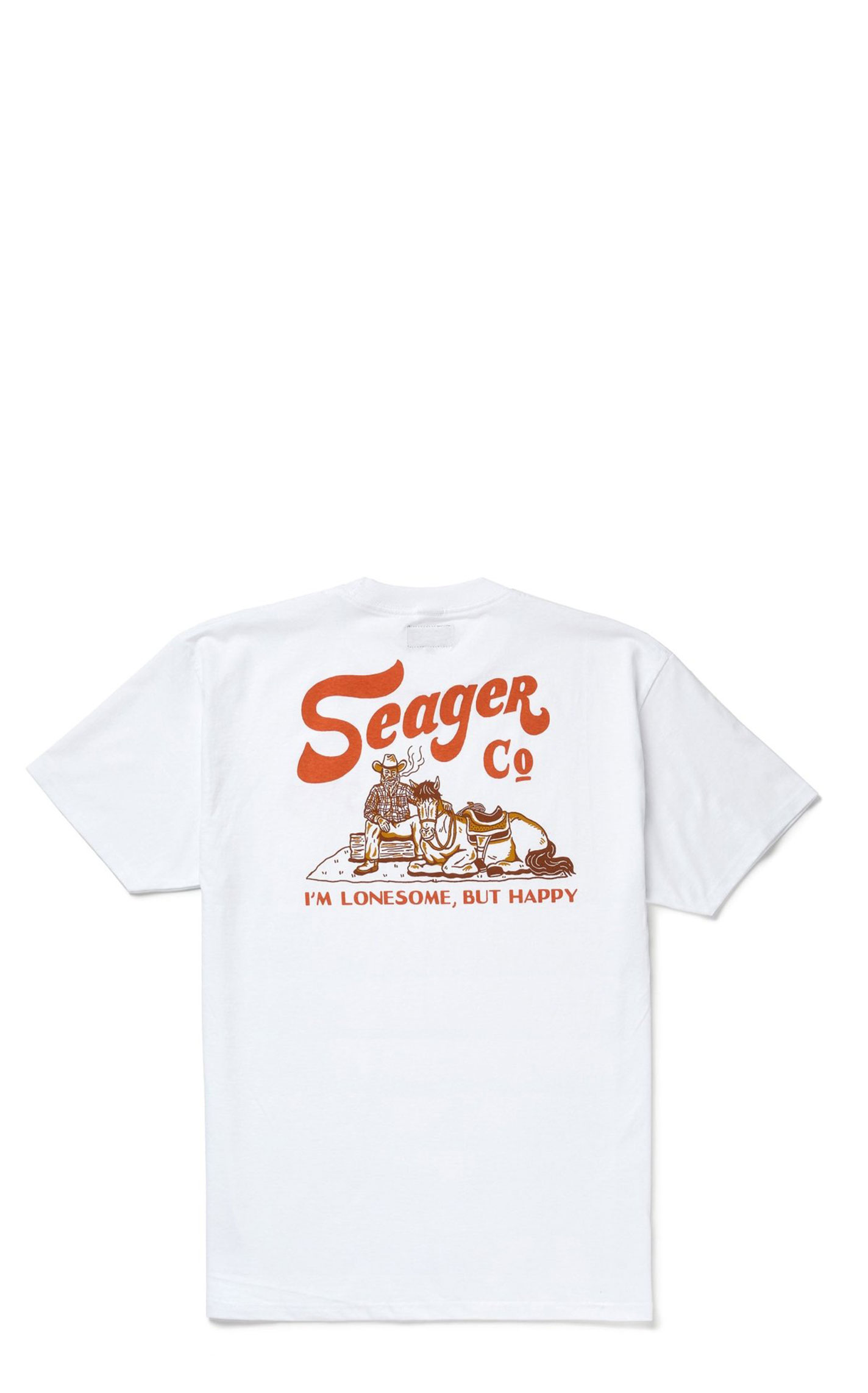 Seager Apparel Men’s White Lonesome T-Shirt - Image 1