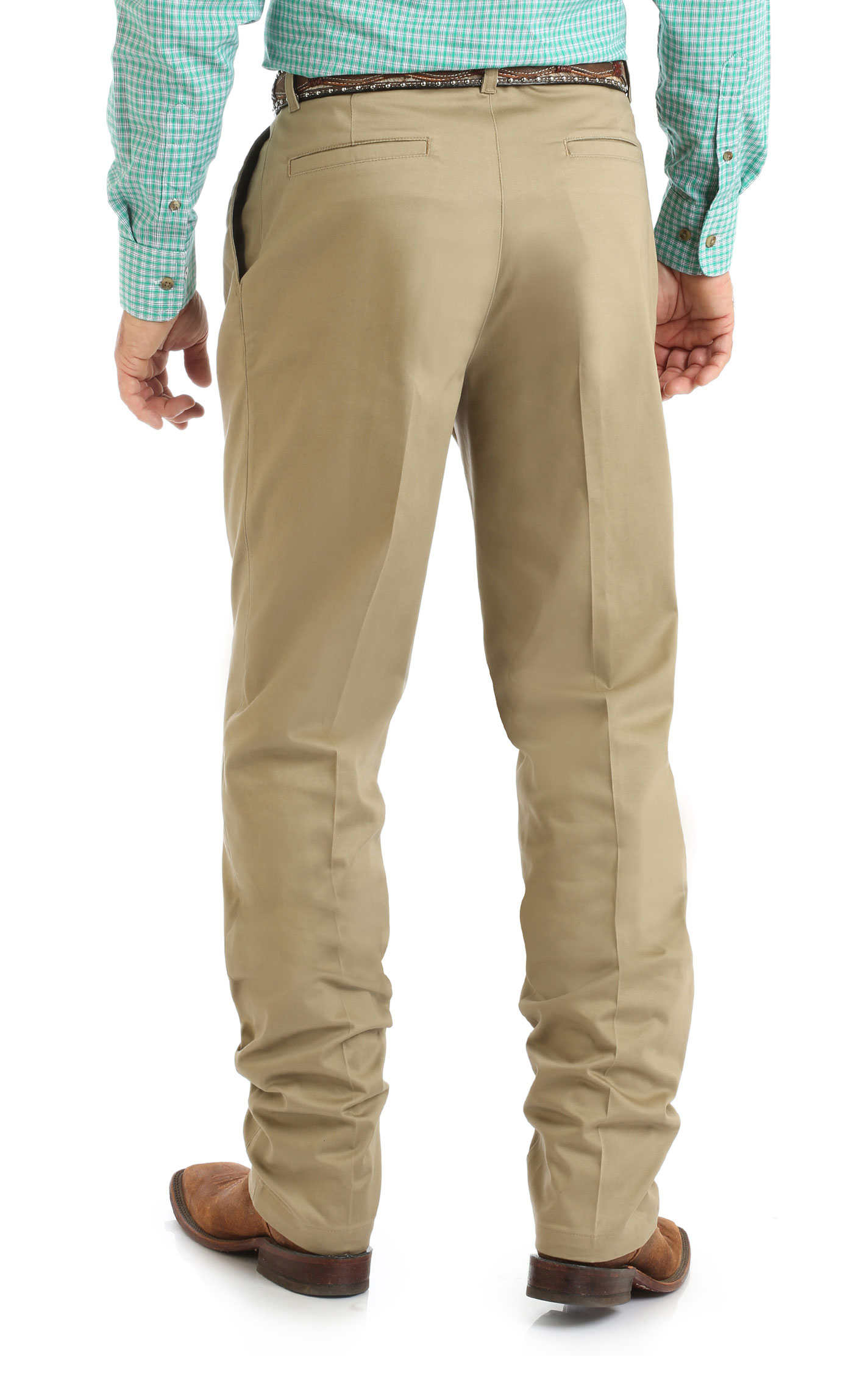 Wrangler Men's Khaki Pleated Front Relaxed Fit Wrinkle Resistant Casual Pants - Tall - Image 1