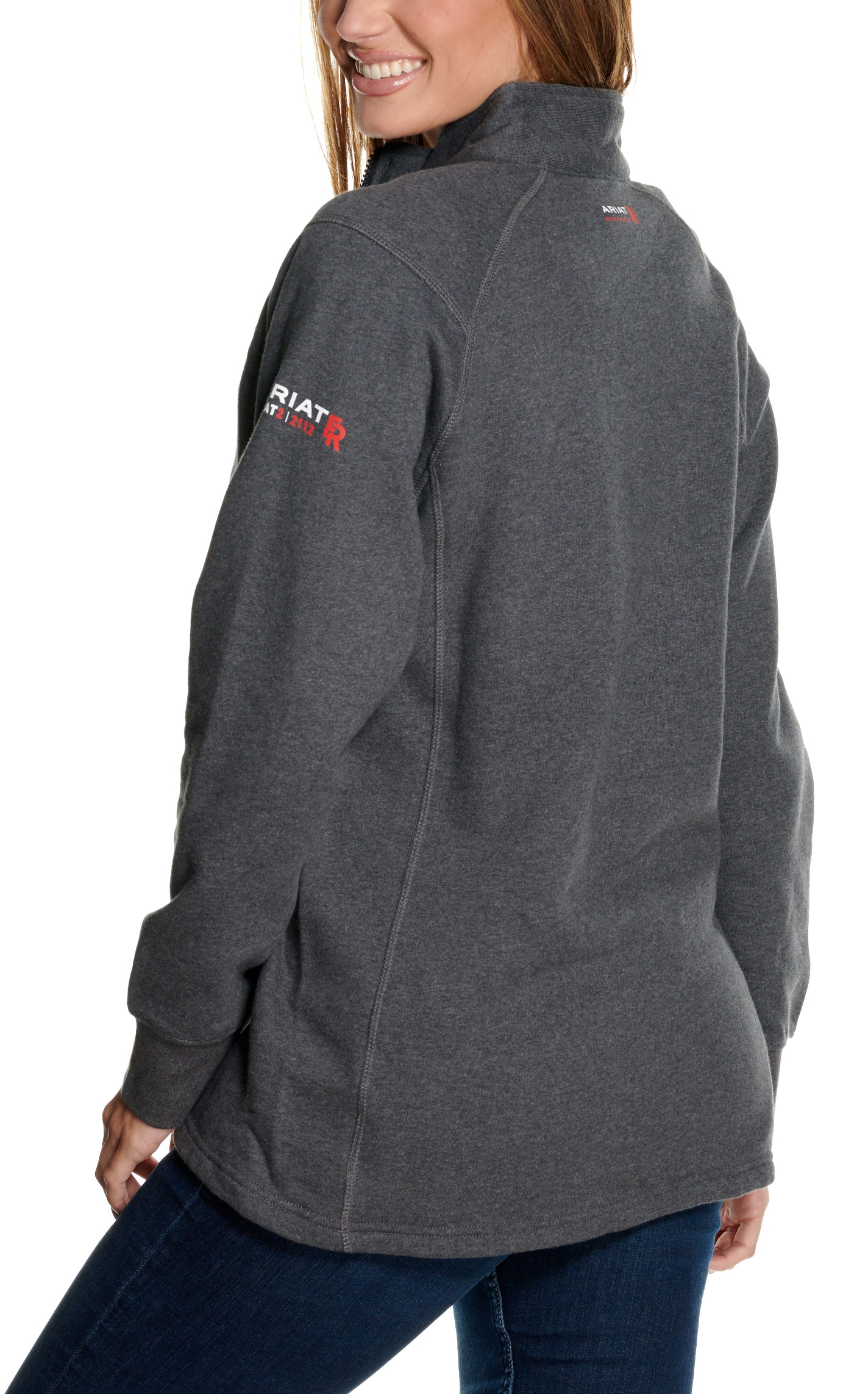 Ariat Women's Rev Charcoal Heather 1/4 Zip FR Pullover Jacket - Image 1