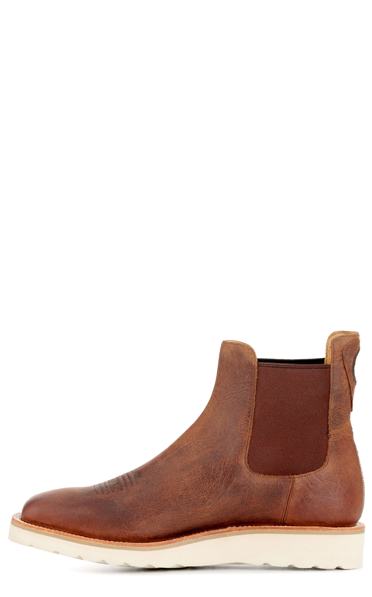 Anderson Bean Men's Horse Power Distressed Brown Wide Square Toe Chelsea Boots - Image 1