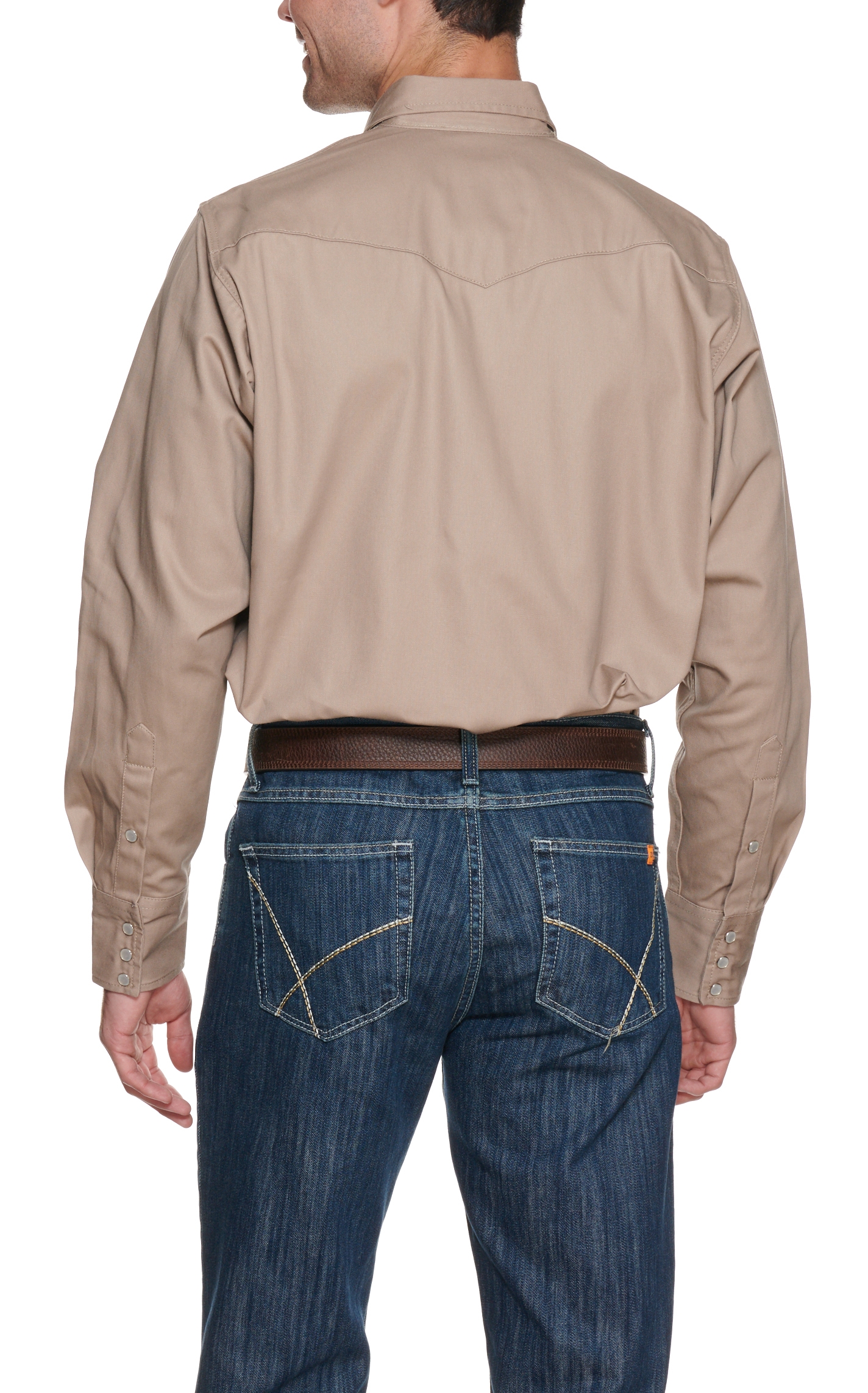 Cowboy Workwear Khaki Long Sleeve Work Shirt - Image 1