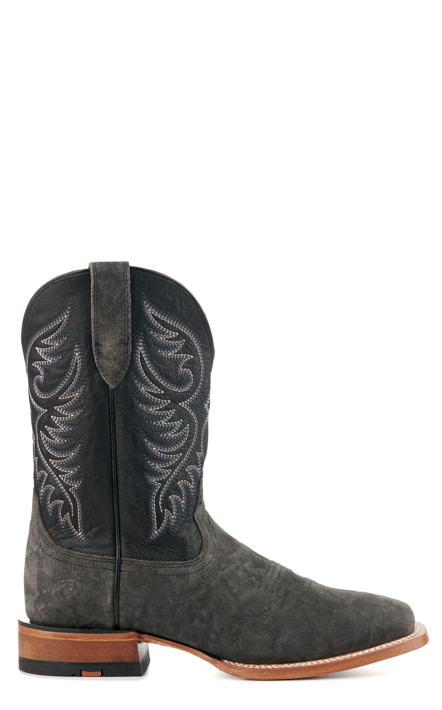 Ariat Men's Wiley Black Elephant Roughout and Black Wide Square Toe Cowboy Boots - Image 1