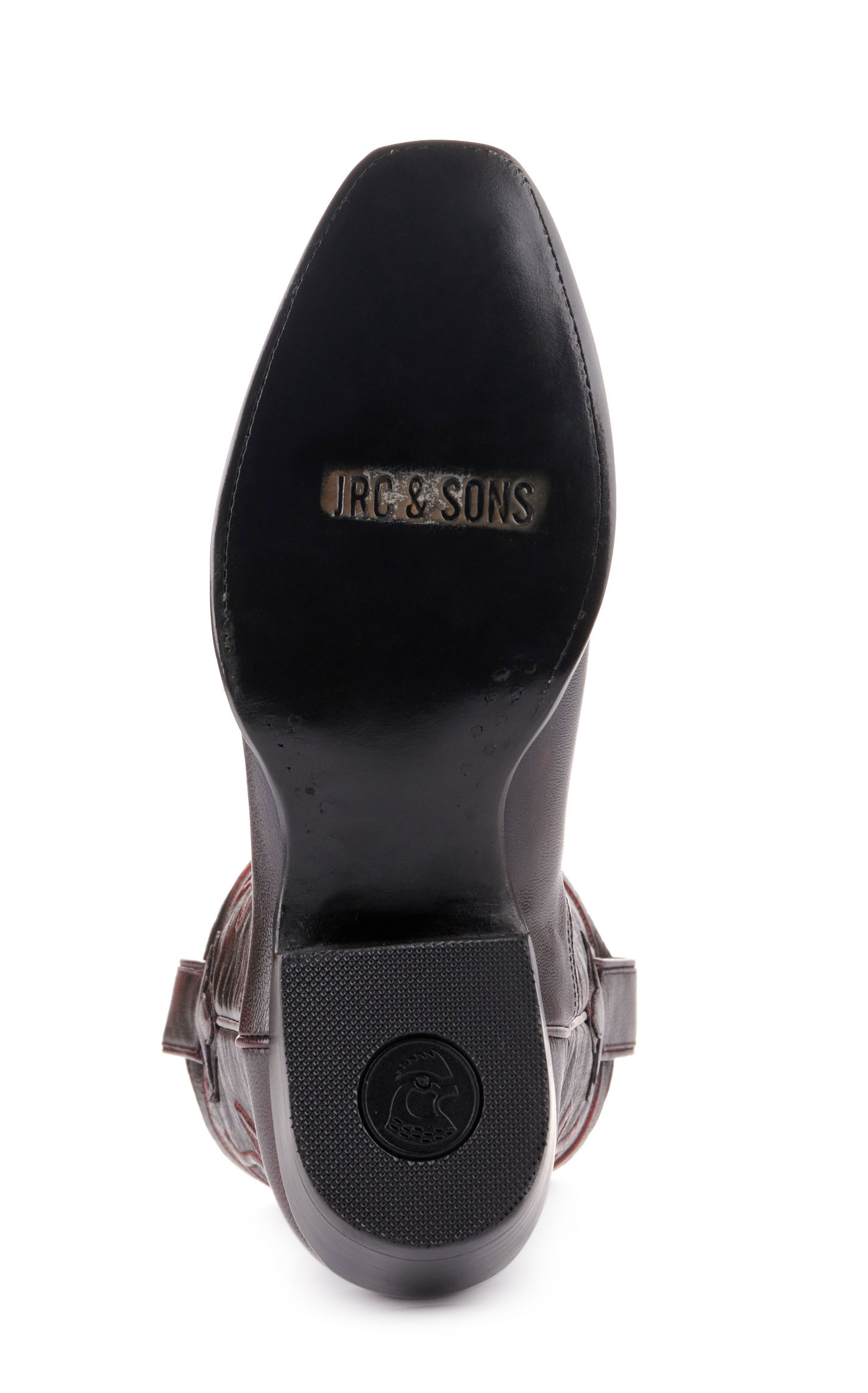 JRC & Sons Men's Wyatt Brush Off Goat Punchy Square Toe Cowboy Boot in Black Cherry - Image 1