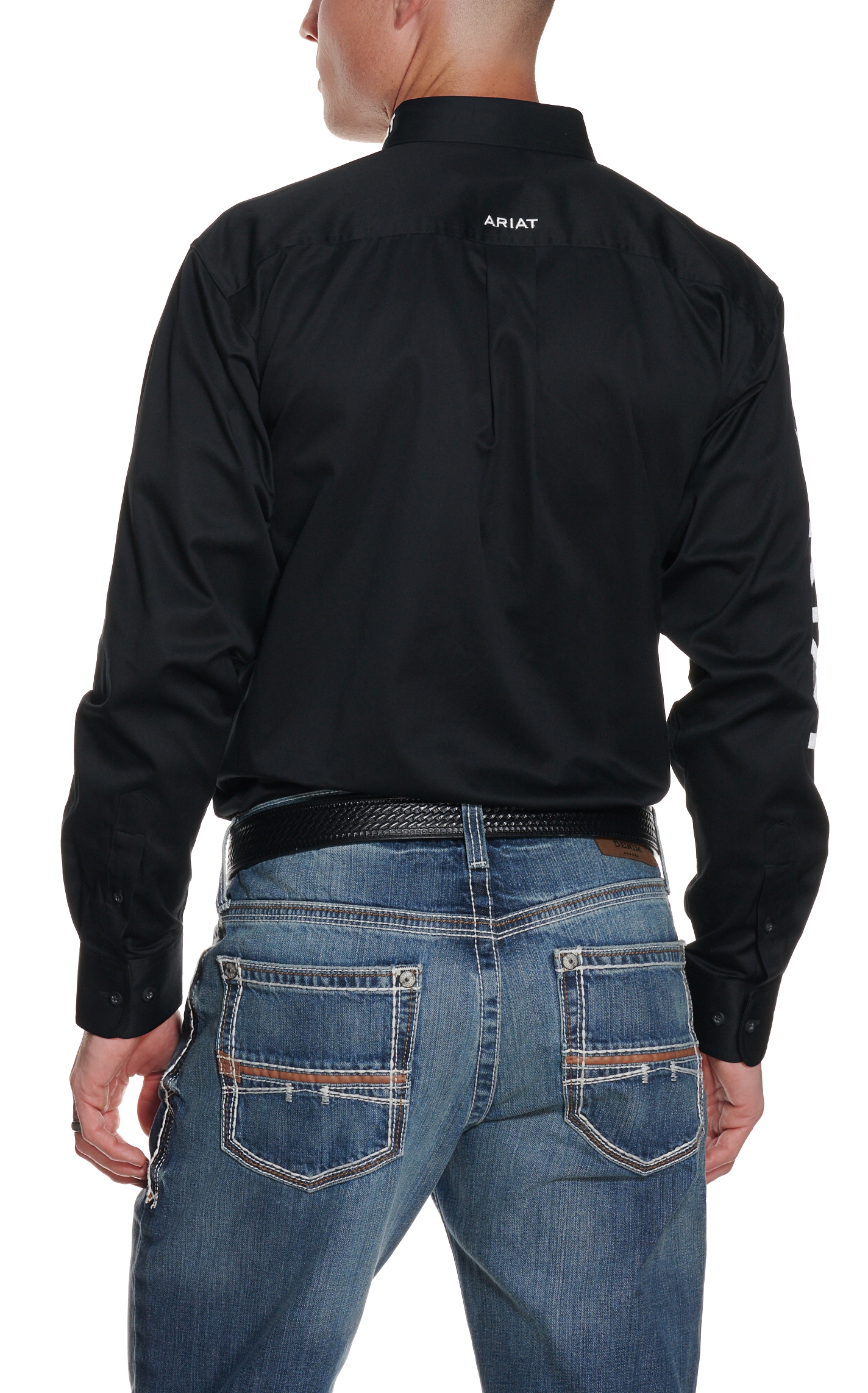 Ariat Men's Black Team Logo Long Sleeve Western Shirt - Image 1