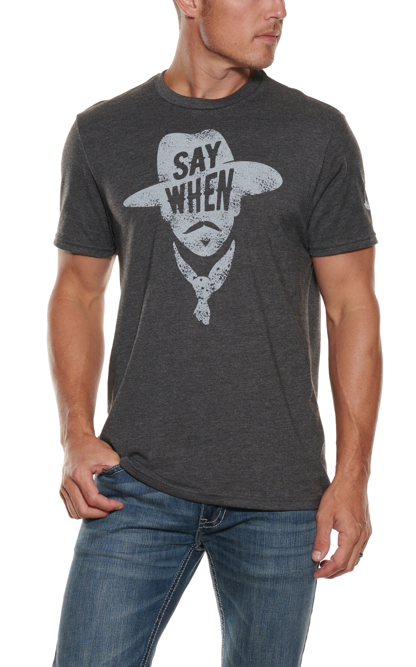 Men's Say When Vintage Charcoal T-Shirt - Image 1