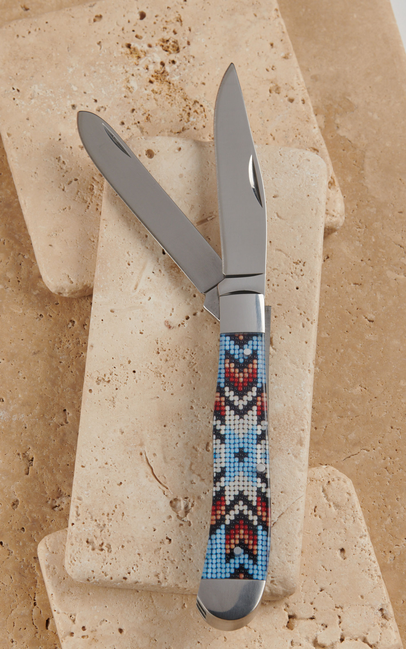 Twisted X Turquoise Beaded Aztec Resin Trapper Knife - Cavender's Exclusive - Image 1